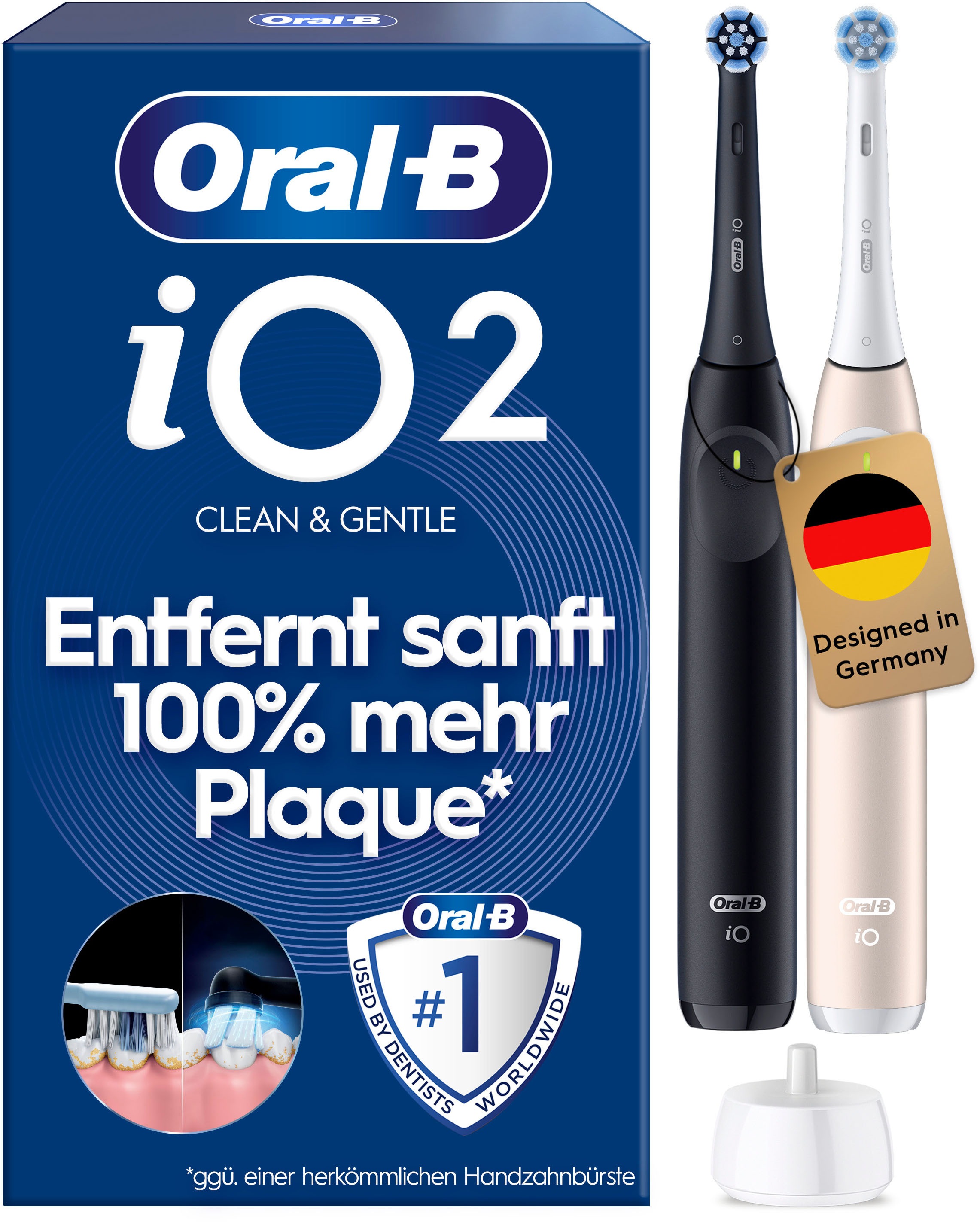 Image of Oral-B Elektrische Zahnbürste "iO Series 2" 2 Stk. Aufsteckbürsten für die sanfte Reinigung, mit 2. Handstück