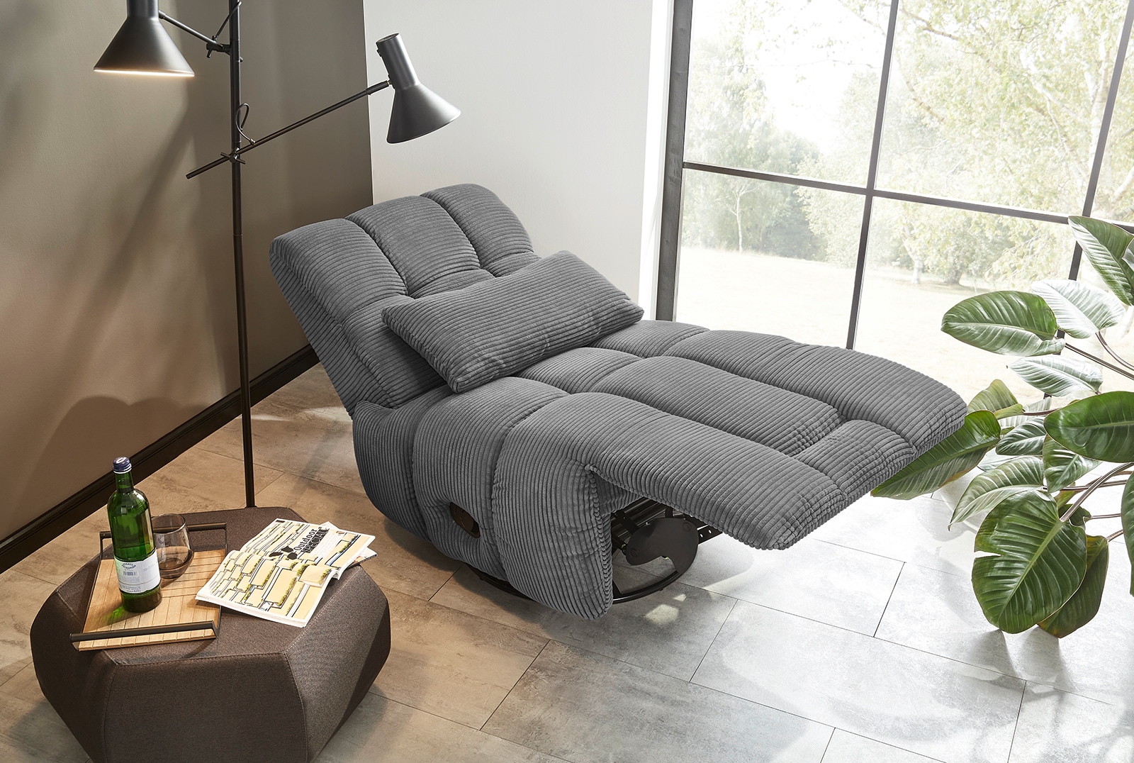 Jockenhöfer Gruppe Relaxsessel »Doncaster, B: 84 cm, Sitzhöhe: 50 cm« mit Dreh-, Schauckel-, Relax- & Wippfunktion, weicher Cordstoff