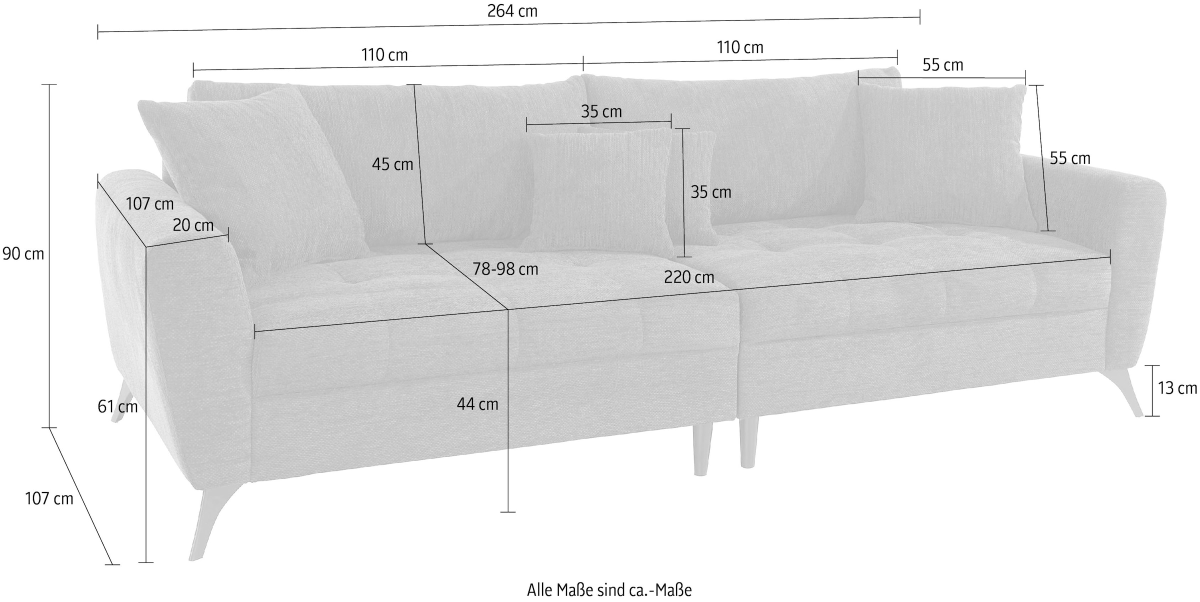 ♕ INOSIGN Big-Sofa »Lörby«, Belastbarkeit pro Aqua 140kg bis versandkostenfrei mit clean-Bezug auch auf Sitzplatz