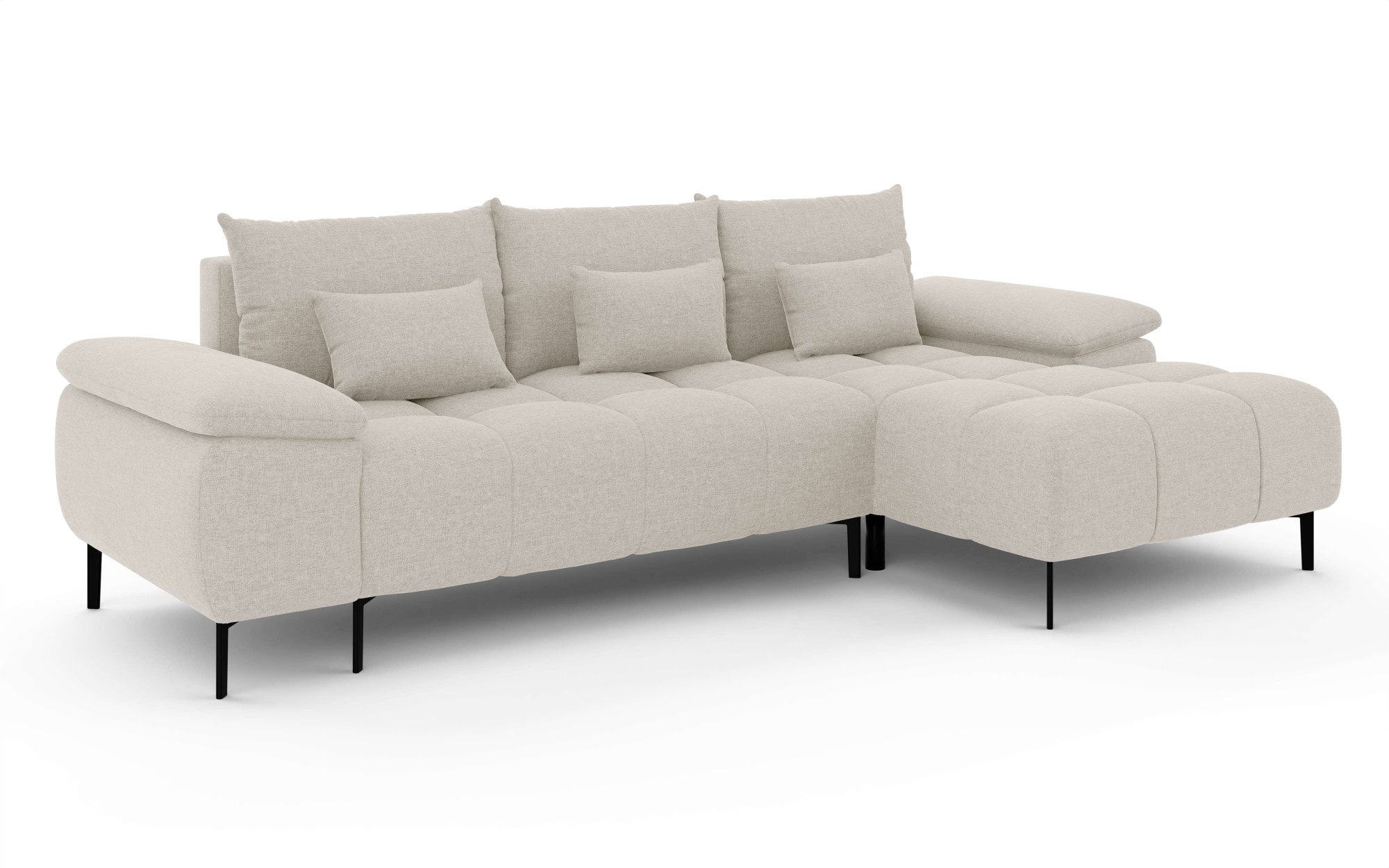 Home affaire Canapé d'angle »DROMARA Schlafsofa mit Bettkasten, Masse: B/T/H 277/141/91 cm« L-Form mit Recamiere rechts/links bestellbar, Wellenunterfederung