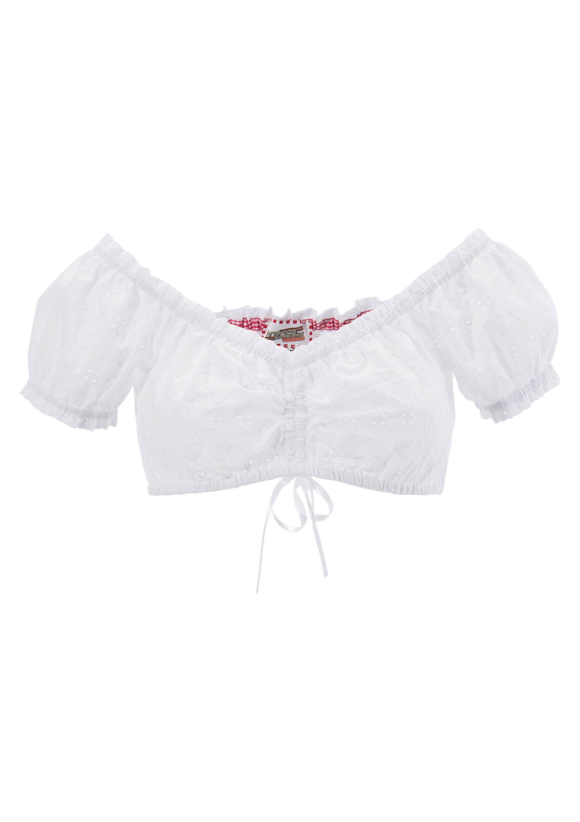 Dirndlbluse mit Bindeband vorne