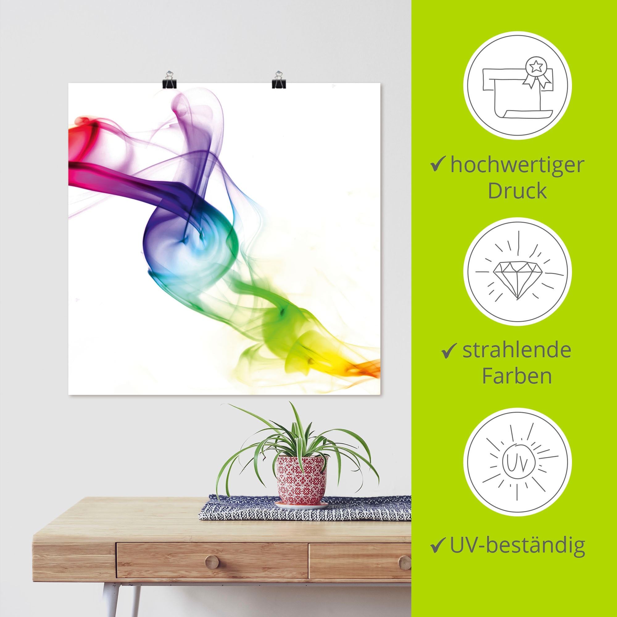 Artland Fresque murale »Rauch - Abstrakt« 1 cuis tlg. als Leinwandbild, Poster in verschied. Grössen