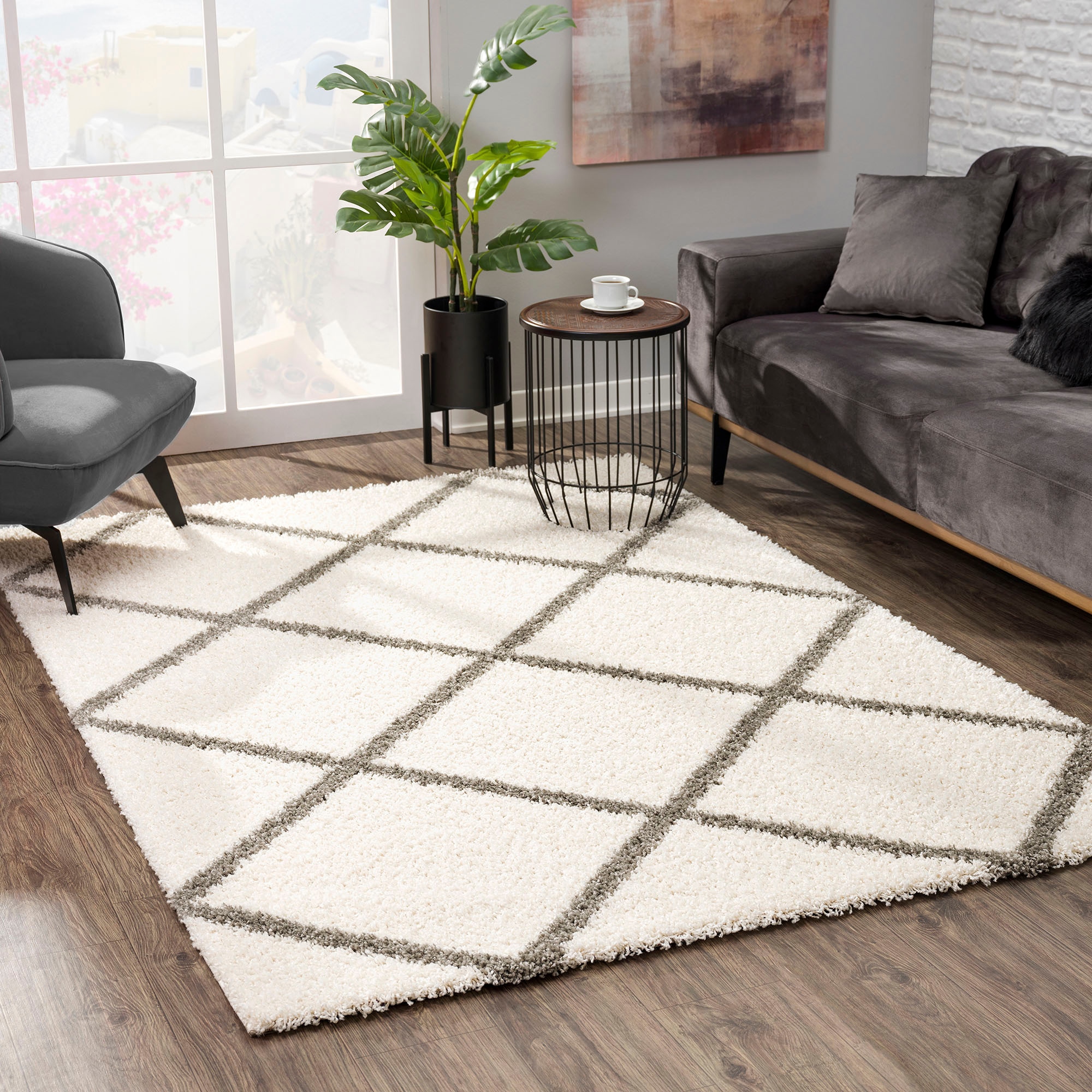 Image of Sanat Hochflor-Teppich "Madrid" rechteckig 30 mm Höhe Wohnzimmer, Langflor, Shaggy Teppich