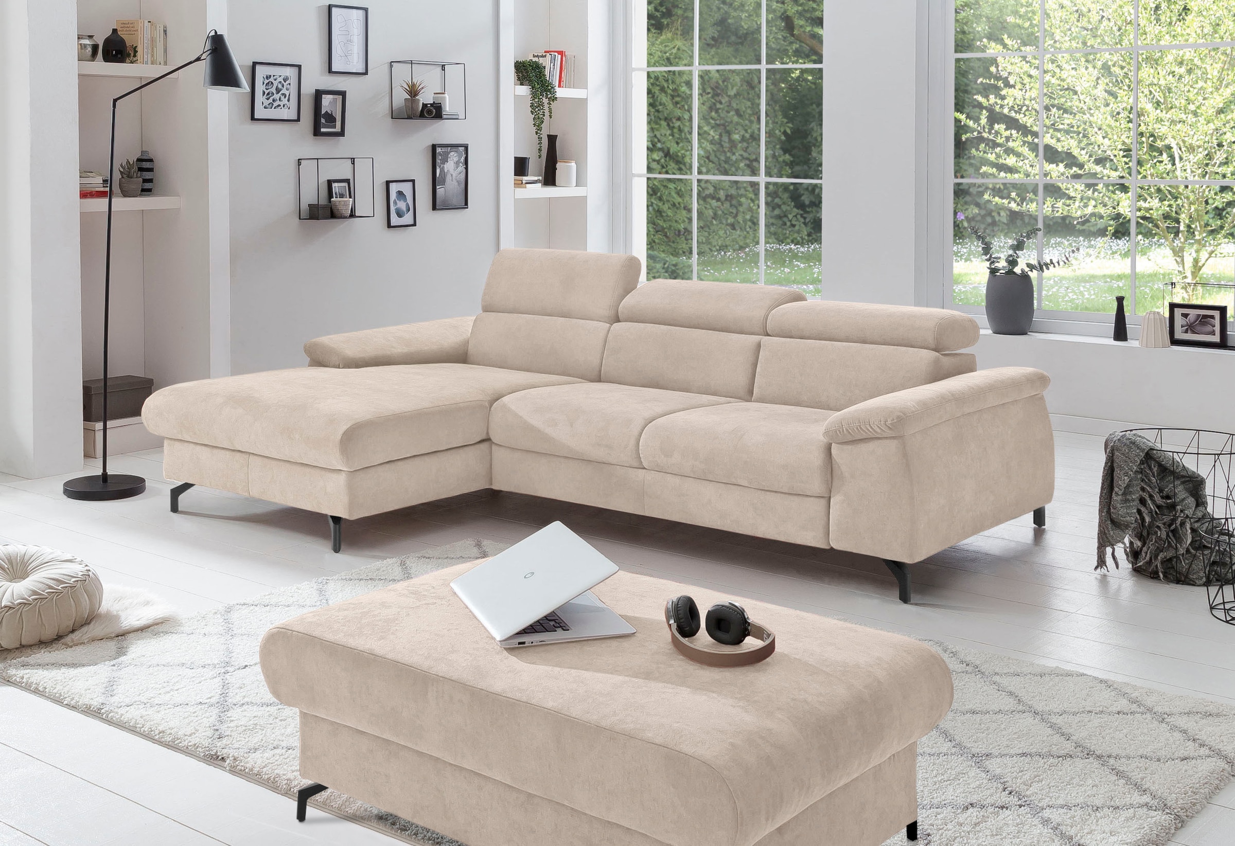 COTTA Ecksofa »Kitty L-Form, B: 242 cm« mit Kopfteilverstellung, optional Bettfunktion & Bettkasten