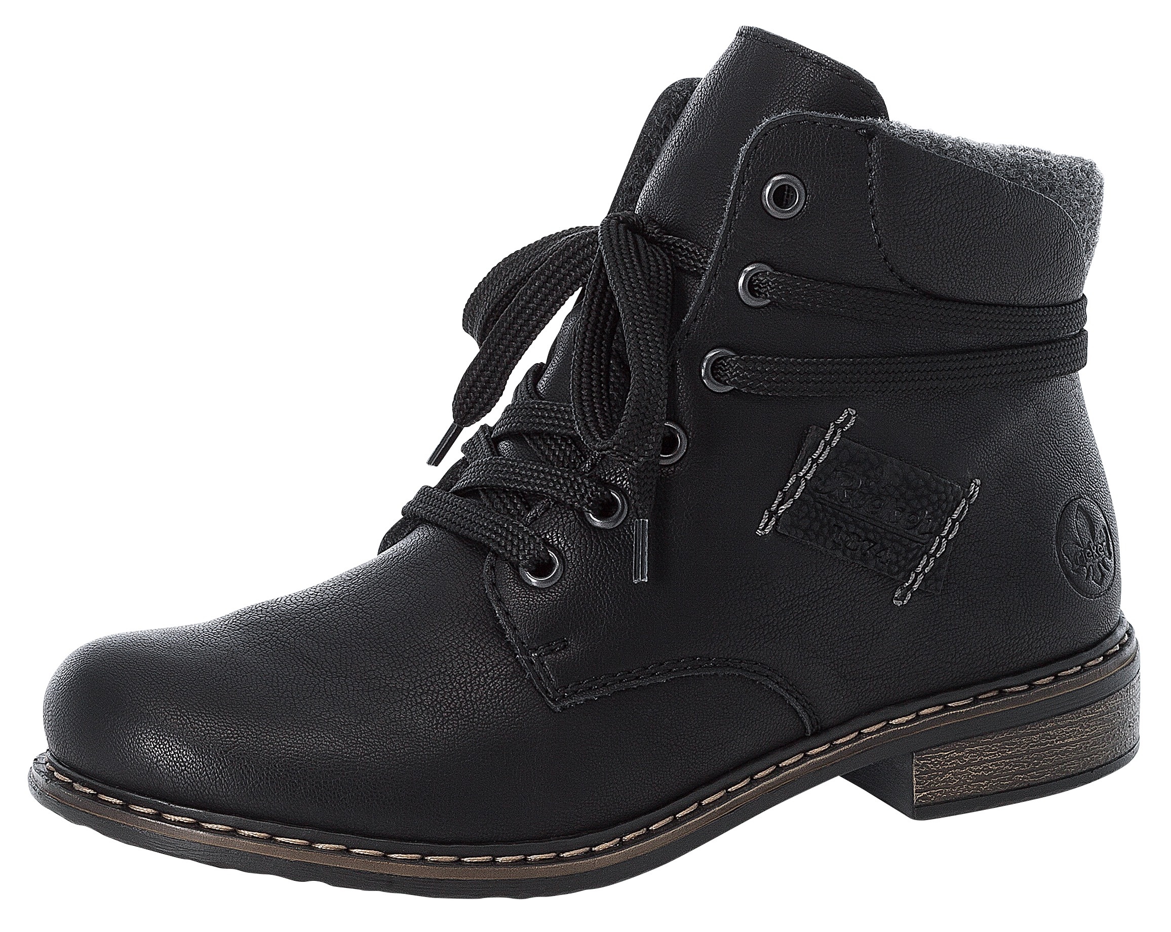 Image of Rieker Schnürstiefelette, Schnürboots, Blockabsatz, mit gepolstertem Schaftabschluss