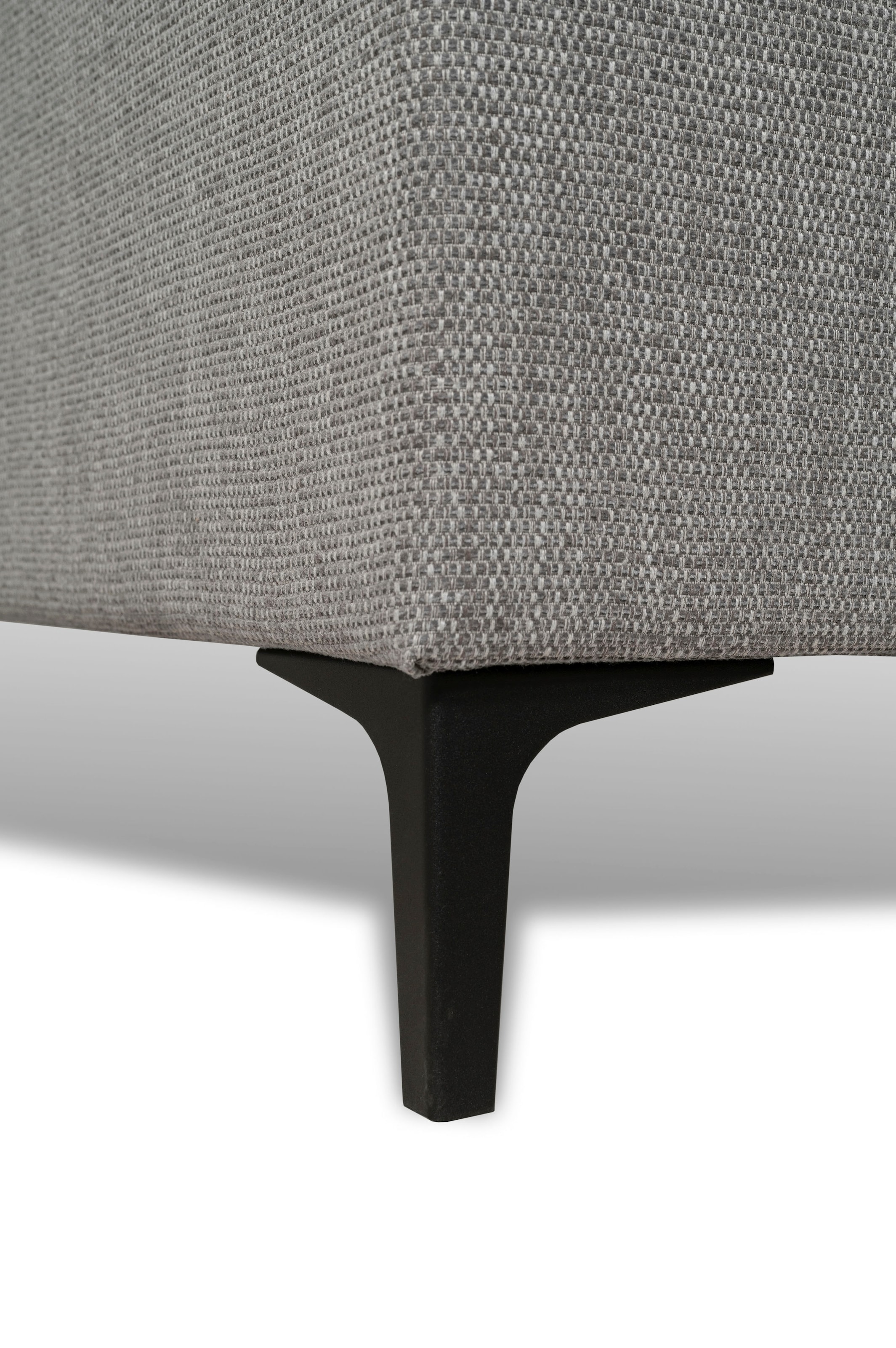 Places of Style Ecksofa »Polsterecke Oland, Struktur, Flachgewebe, Luxus-Microfaser, Boucle«, L-Form, 280 cm, Wellenunterfederung, Skandi-Design, Metallfüsse