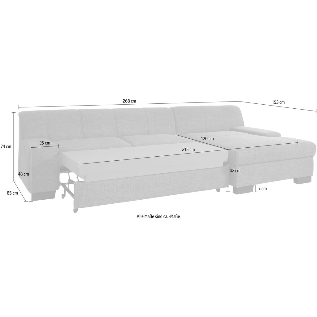 DOMO collection Ecksofa »Norma Top L-Form«, wahlweise mit Bettfunktion