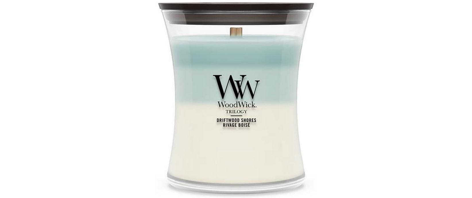 Image of Woodwick Duftkerze "Driftwood Shores Trilogy Medium Jar"