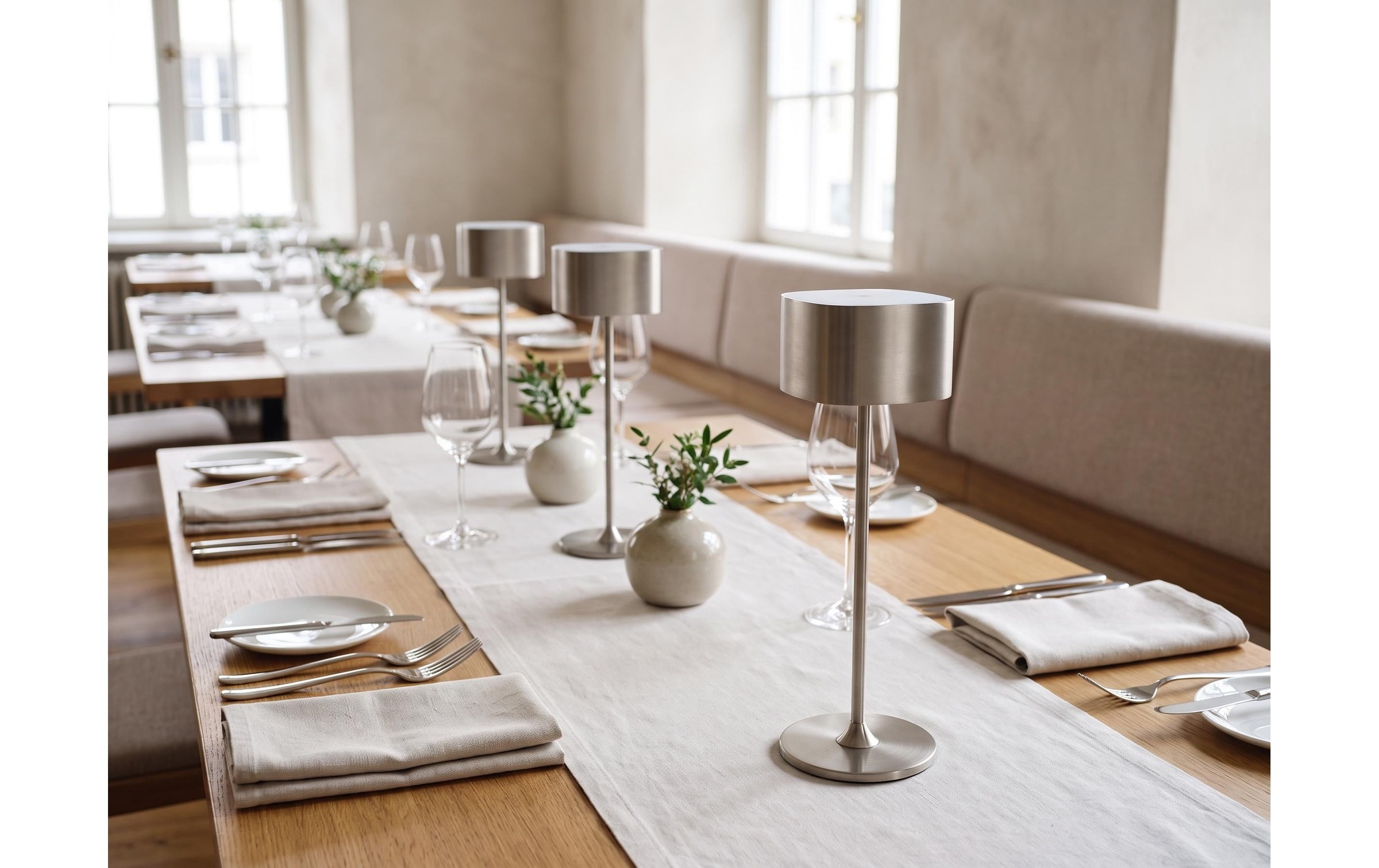 Cocon Lampe de table »Tischleuchte mit Ladestation Romantico, 3 Stück« Module LED blanc chaud