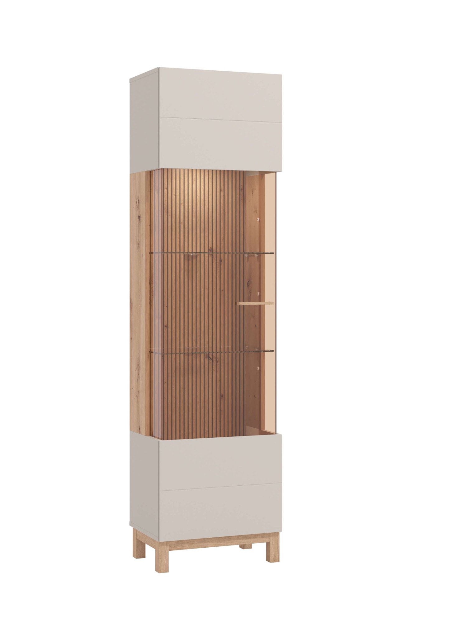 Home affaire Vitrine »Essex Vitrinenschrank, Glasschrank, Standvitrine, Highboard/Sideboard« 1 Tür, 4 Einlegeböden, 5 Fächer, Gesamtmasse (B/T/H): 51,5/35/191,5 cm