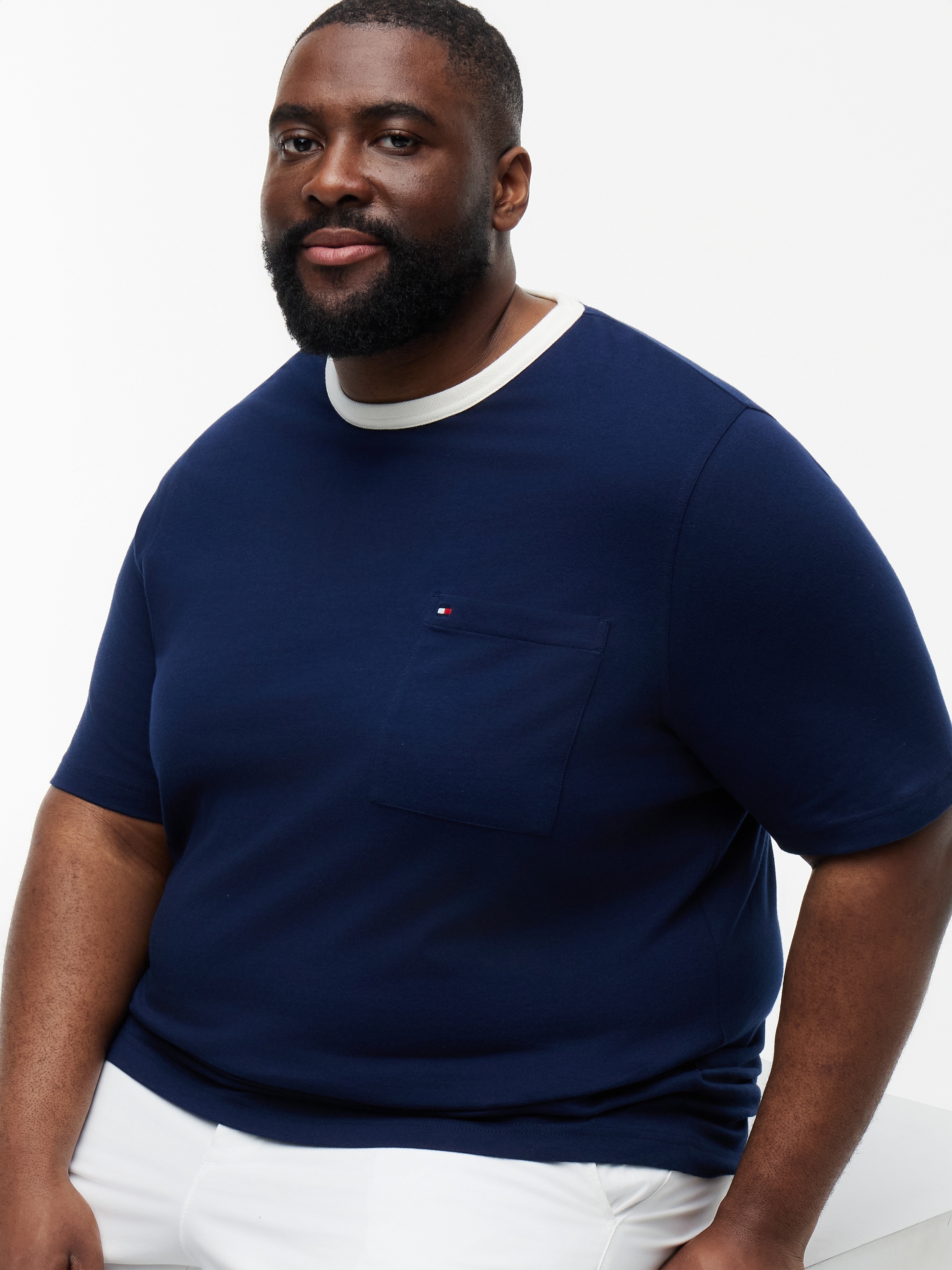 Tommy Hilfiger Big & Tall T-Shirt »BT-MESH NECKTRIM« Grosse Grössen