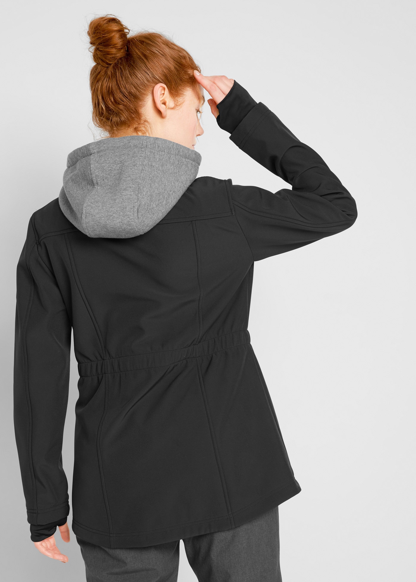 bonprix Veste softshell mit Kapuze Langjacke mit herausnehmbarem Sweat-Einsatz