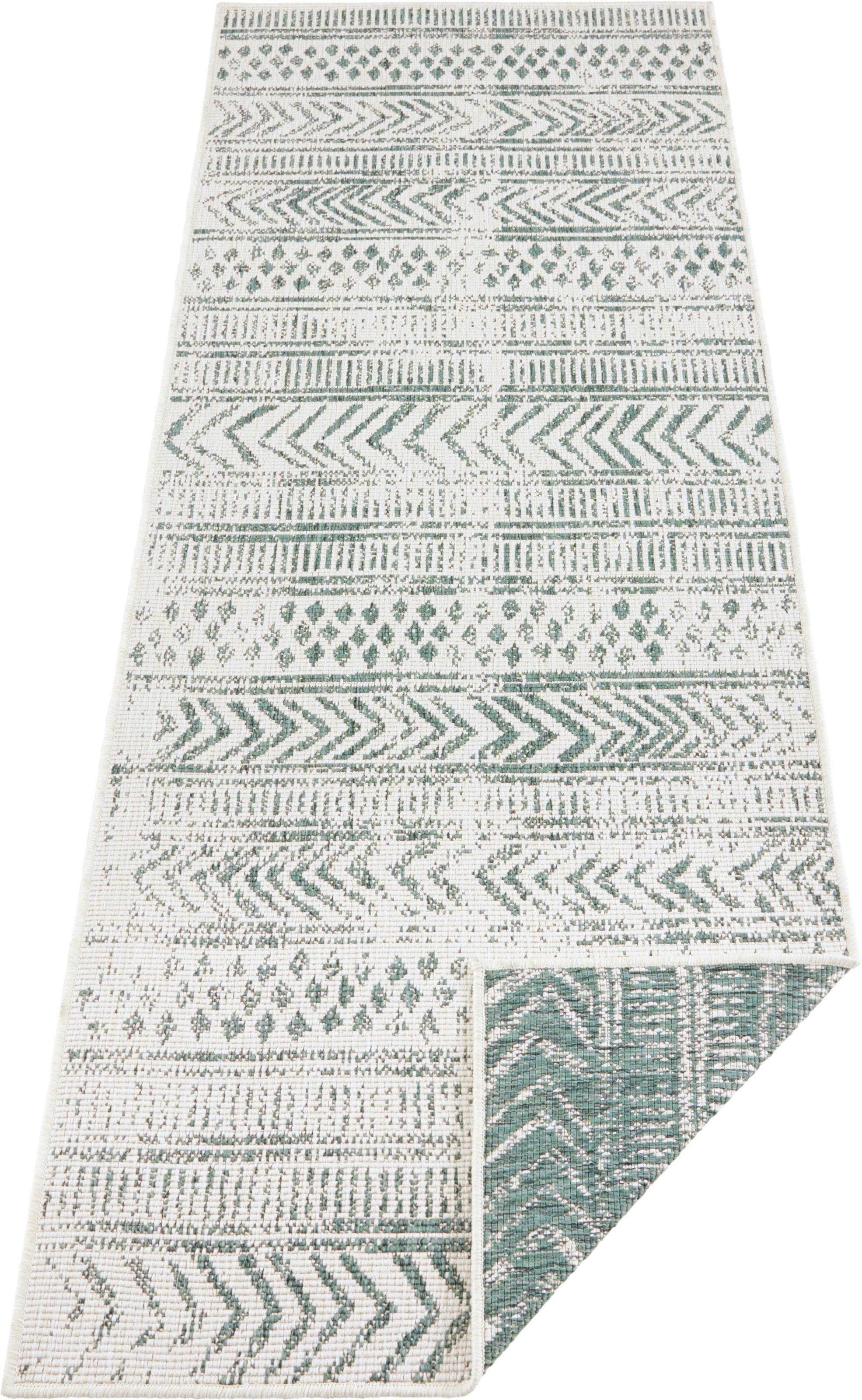NORTHRUGS Teppich »BIRI Wendeteppich«, rechteckig, 5 mm Höhe, In-& Outdoor, Wetterfest, Balkon, Läufer, Wohnzimmer, Wasserfest, Boho