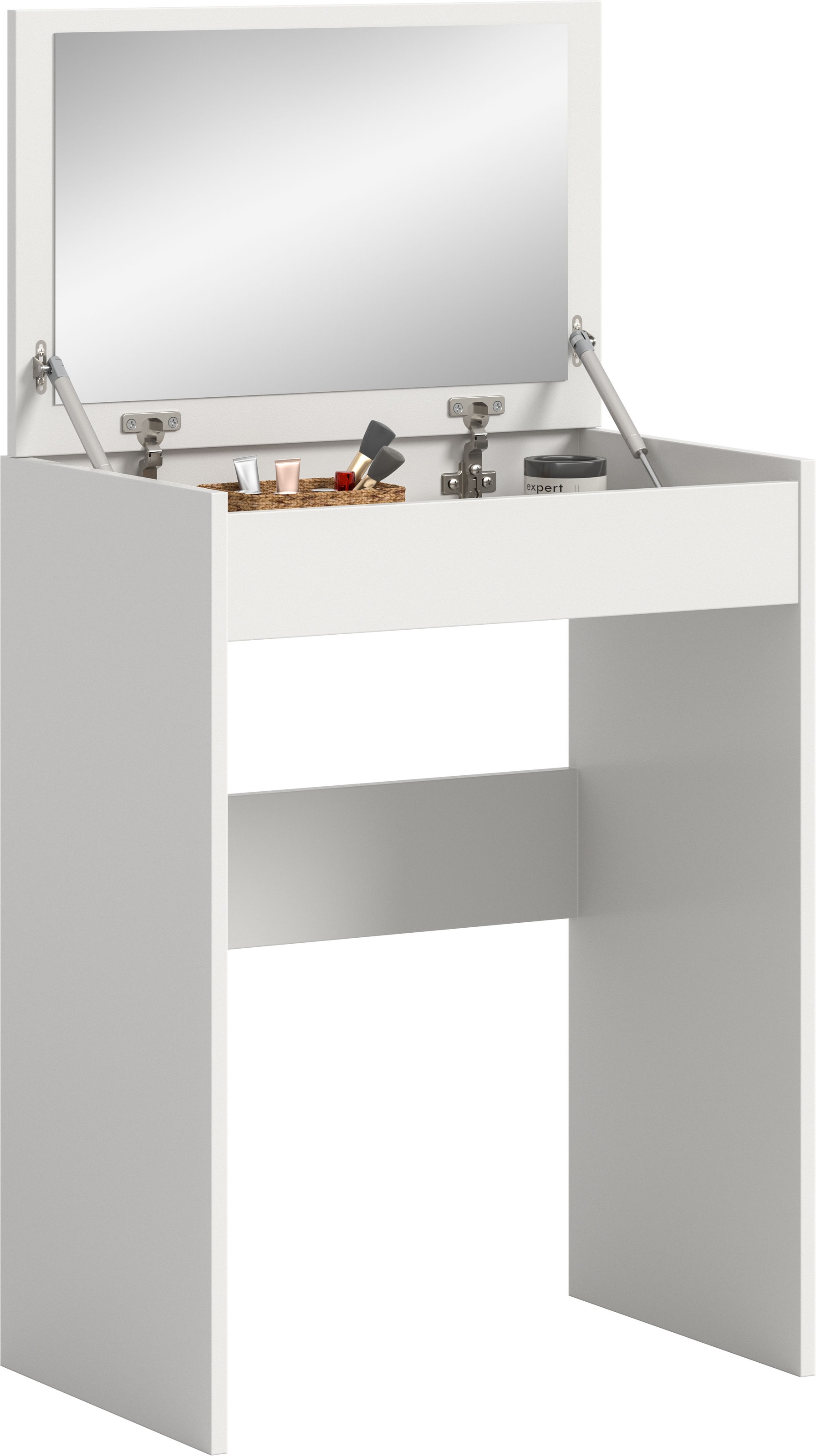 Image of welltime Schminktisch "MIRA, Breite 62cm, aufklappbar mit Innenspiegel & Stauraumfach" Kosmetiktisch, Frieserkommode, Schreibtisch, Home-Office-Schreibtisch