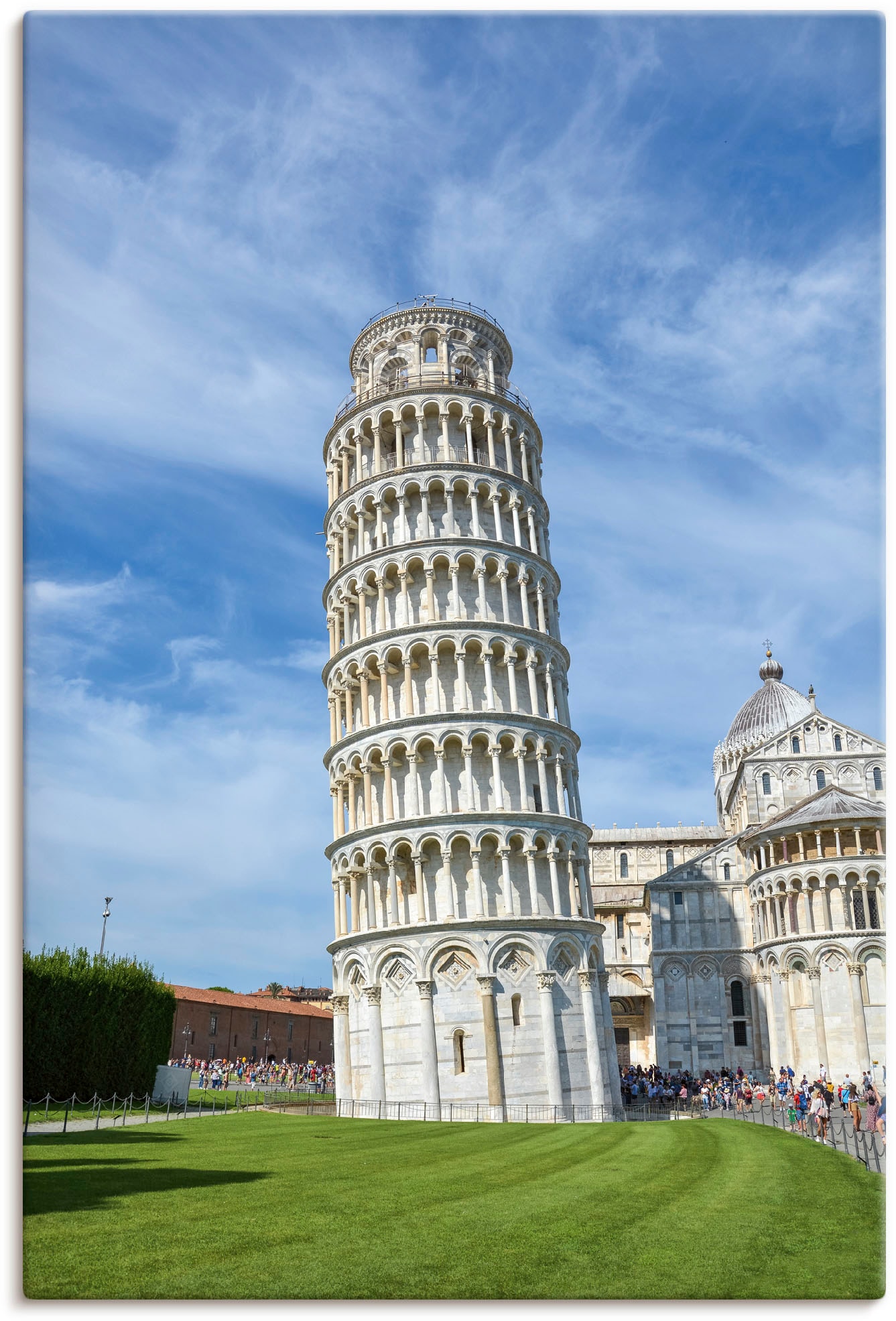 Leinwandbild »Der schiefe Turm von Pisa in Italien«, Gebäude, (1 St.), auf Keilrahmen...