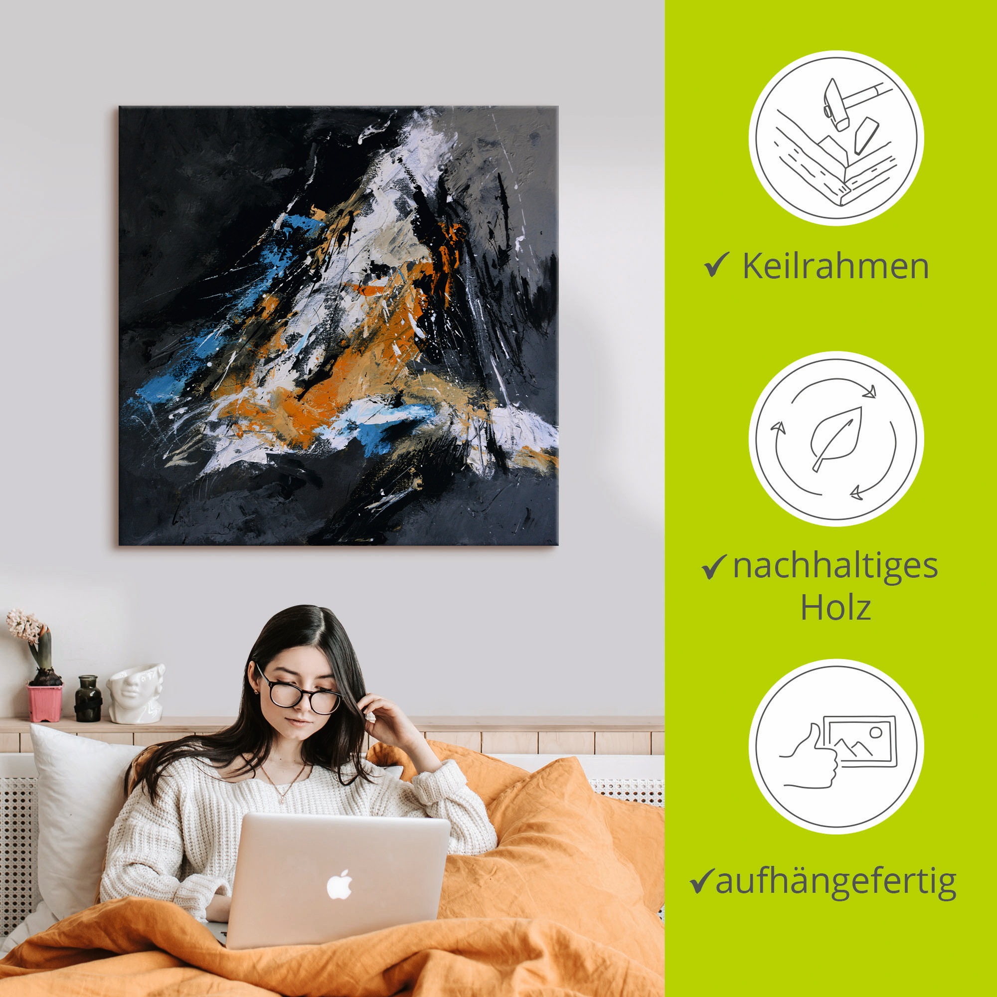 Artland Wandbild »Abstrakt X«, Gegenstandslos, (1 St.), als Leinwandbild, Poster in verschied. Grössen