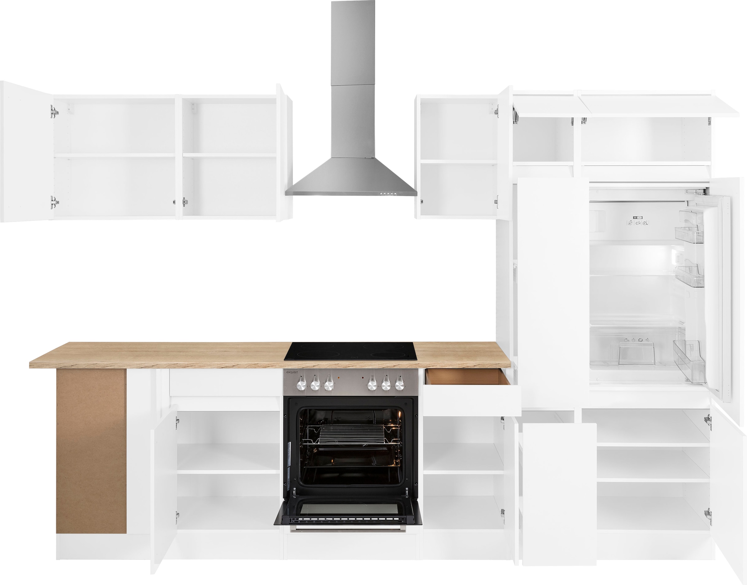 OPTIFIT Winkelküche »Roth«, Stellmasse 300x175 cm, wahlweise mit E-Geräten, mit Apothekerschrank