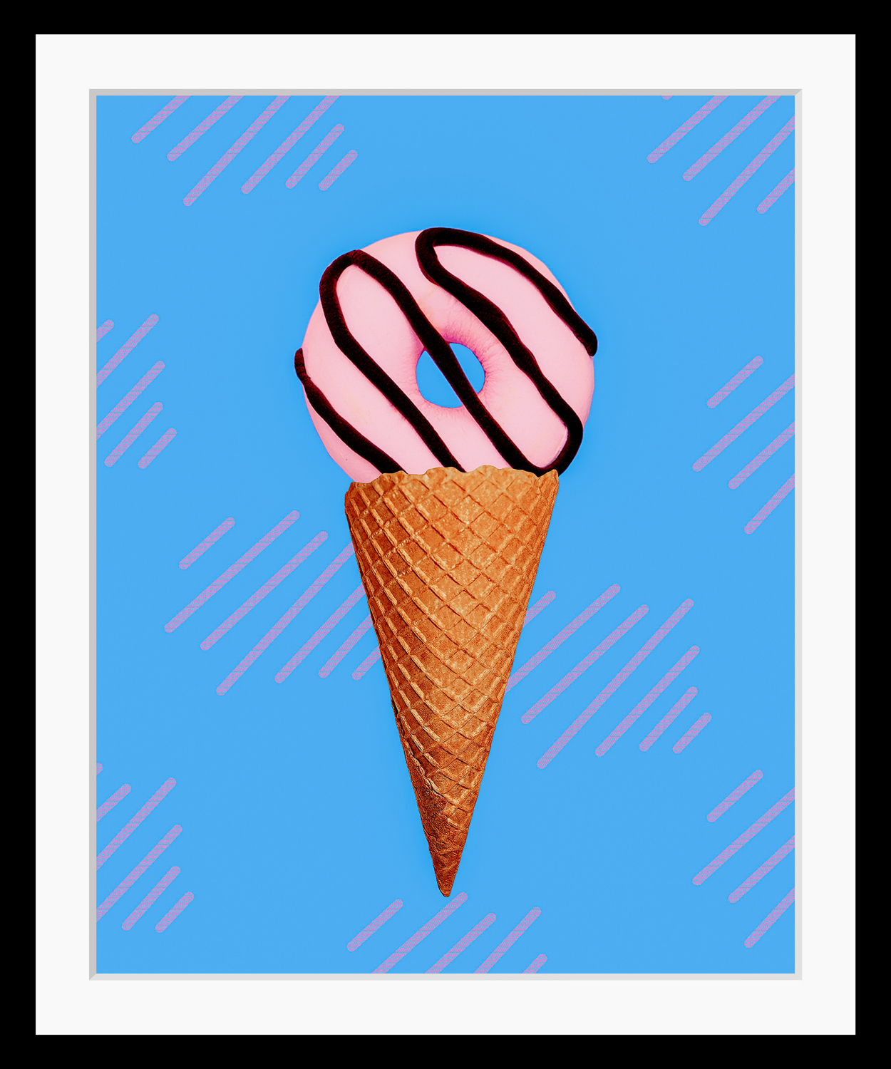 queence Bild "Miriam" Abstrakt Eis Humor Lebensmittel Süssigkeiten Süssspeisen HD Premium Poster-Druck inkl. Holzrahmen