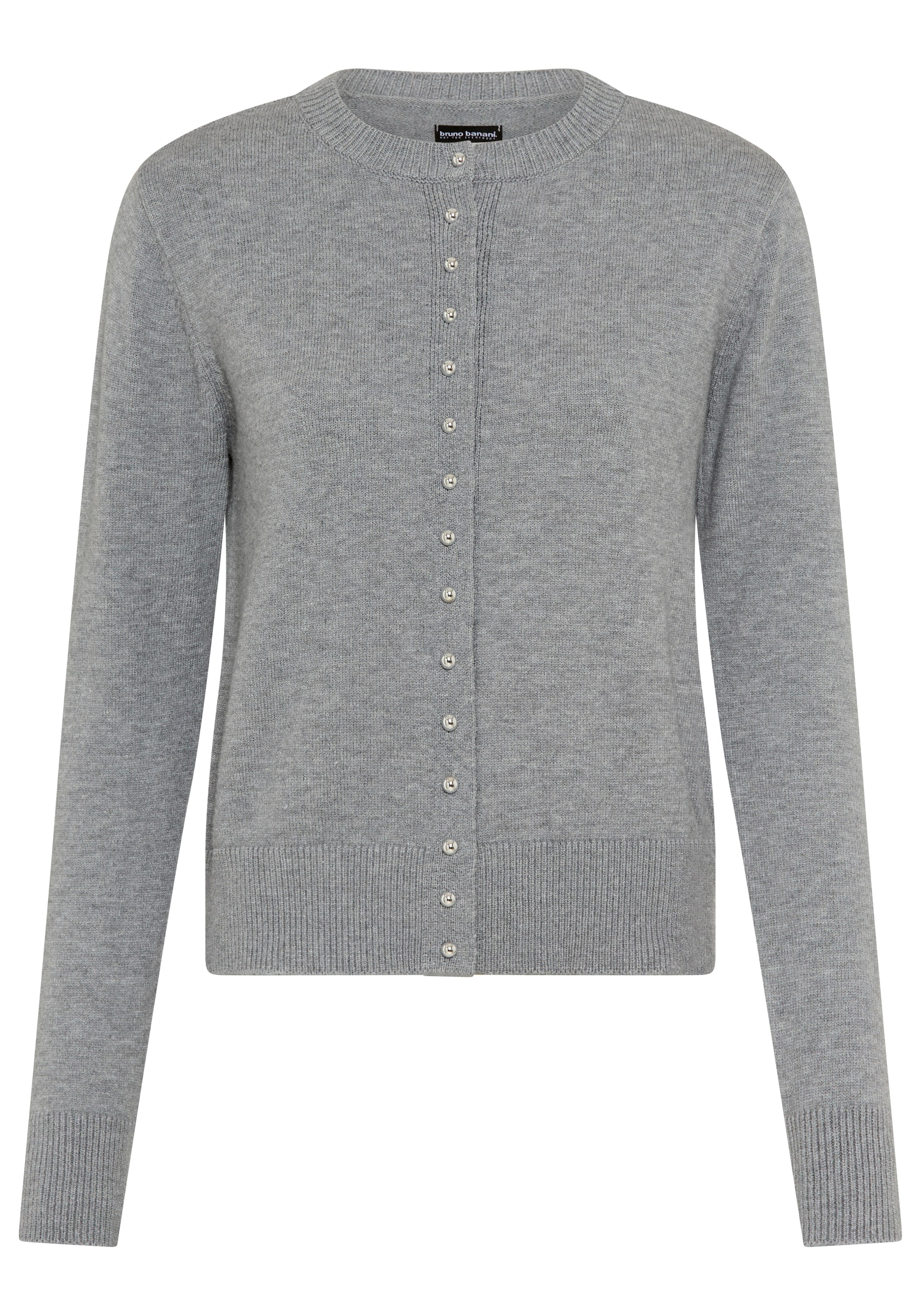 Bruno Banani Cardigan »mit femininen Knöpfen« figurbetonte Passform, hüftlange Schnittform, mit Rundhalsausschnitt