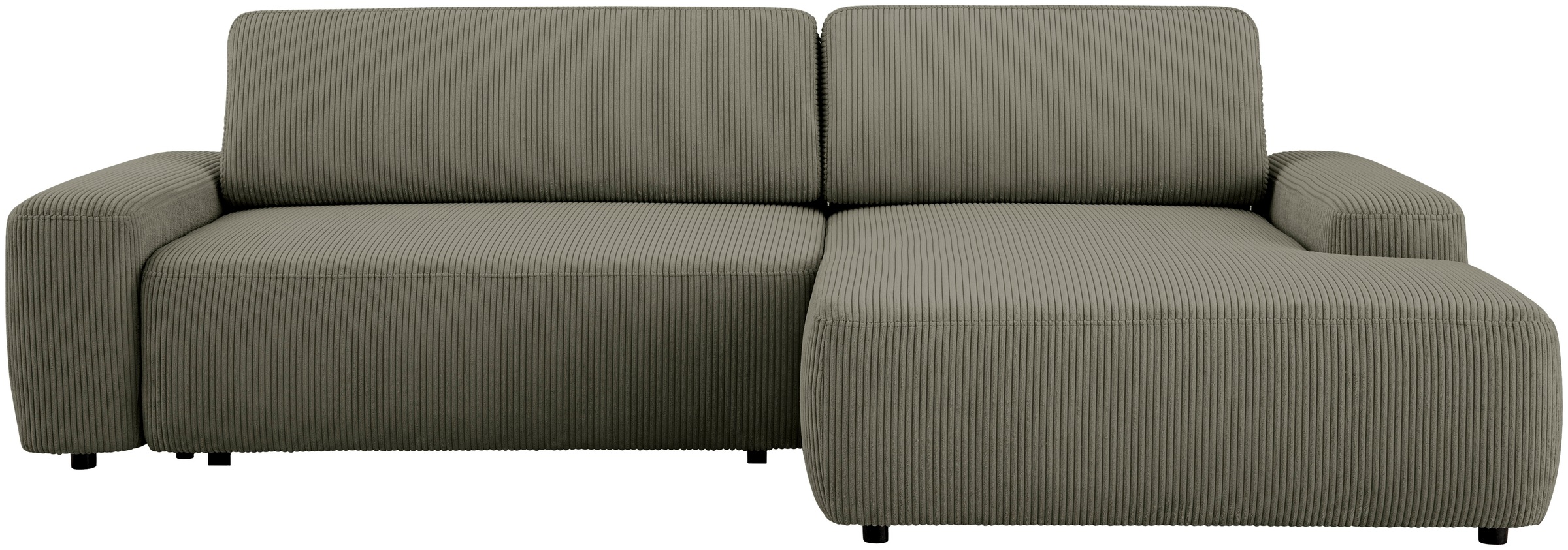 INOSIGN Ecksofa »TORGE (264cm), Schlafsofa in Cord, Samtvelours o Struktur fein, L-Form«, Schlaffunktion, Bettkasten, Liegefläche: 125/210 cm