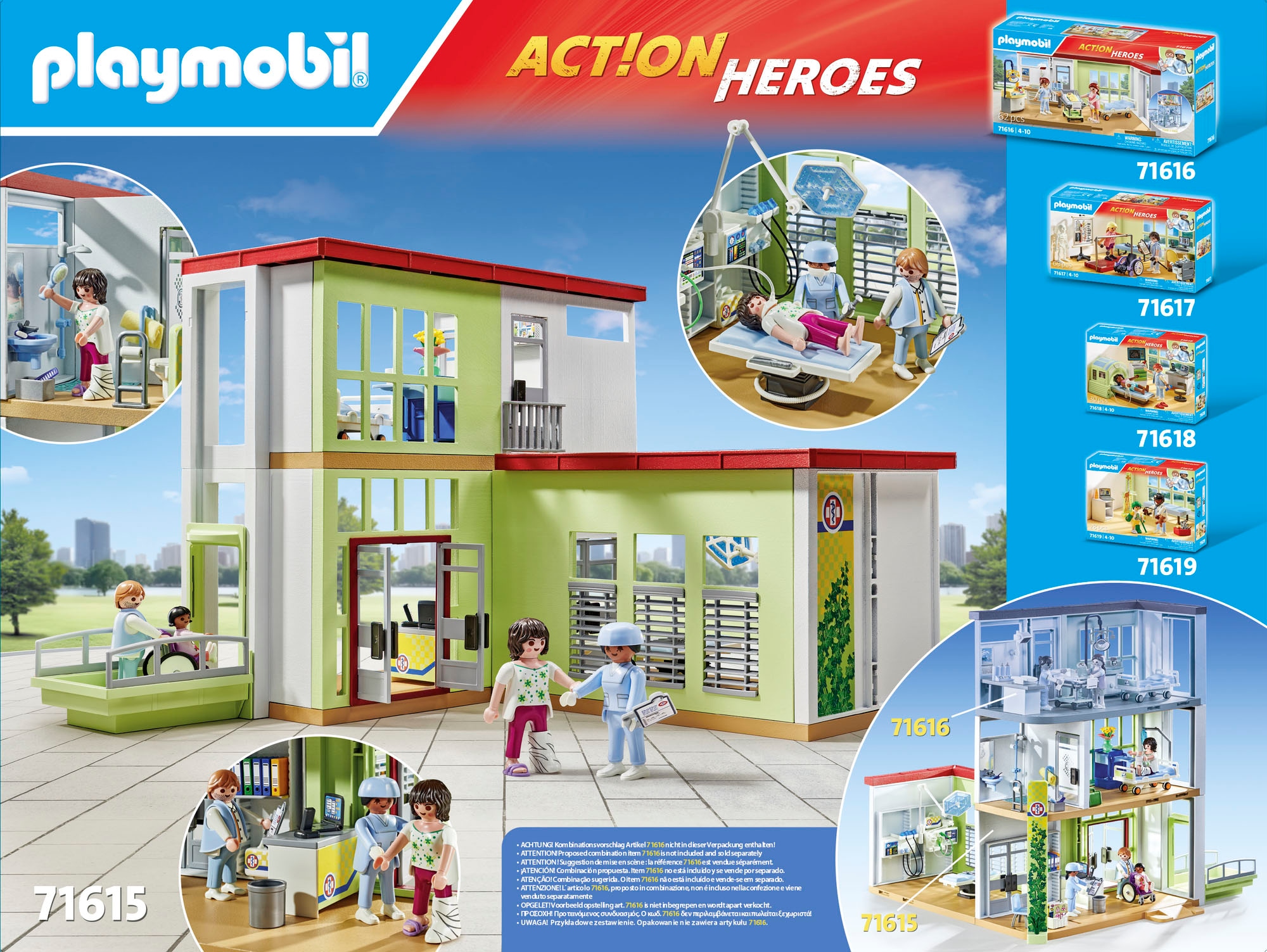 Playmobil® Konstruktions-Spielset »Modernes Krankenhaus (71615), Action Heroes« Made in Europe