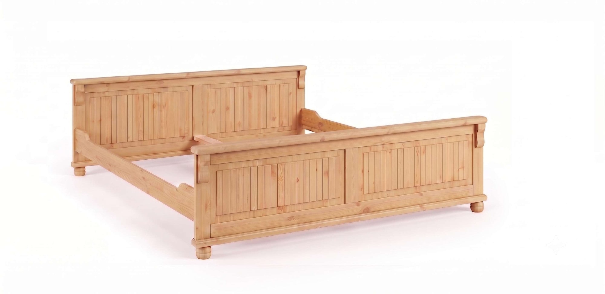 GOODproduct Massivholzbett »Adele« Breite 140 oder 180 cm, Landhausstil,  aus massiver Kiefer, schöne Kassettenoptik, Lamellenoptik