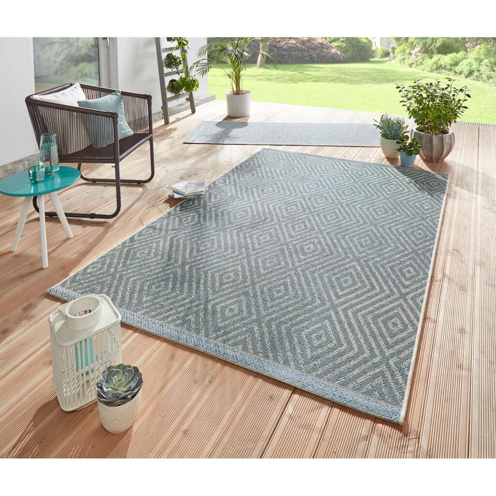 freundin Home Collection Teppich »Sea«, rechteckig, In-und Outdoor geeignet, Strapazierfähig und pflegeleicht, Flachgewebe