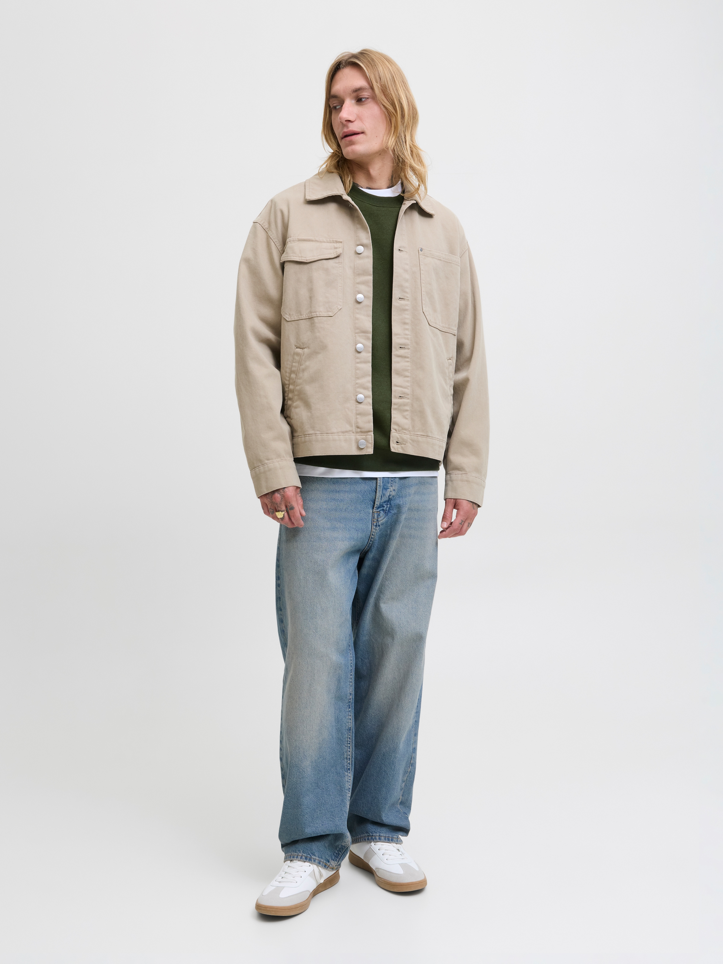 Jack & Jones »JJEBRADLEY  mit Rippbündchen für Alltag und Freizeit«, Materialmix, relaxed fit
