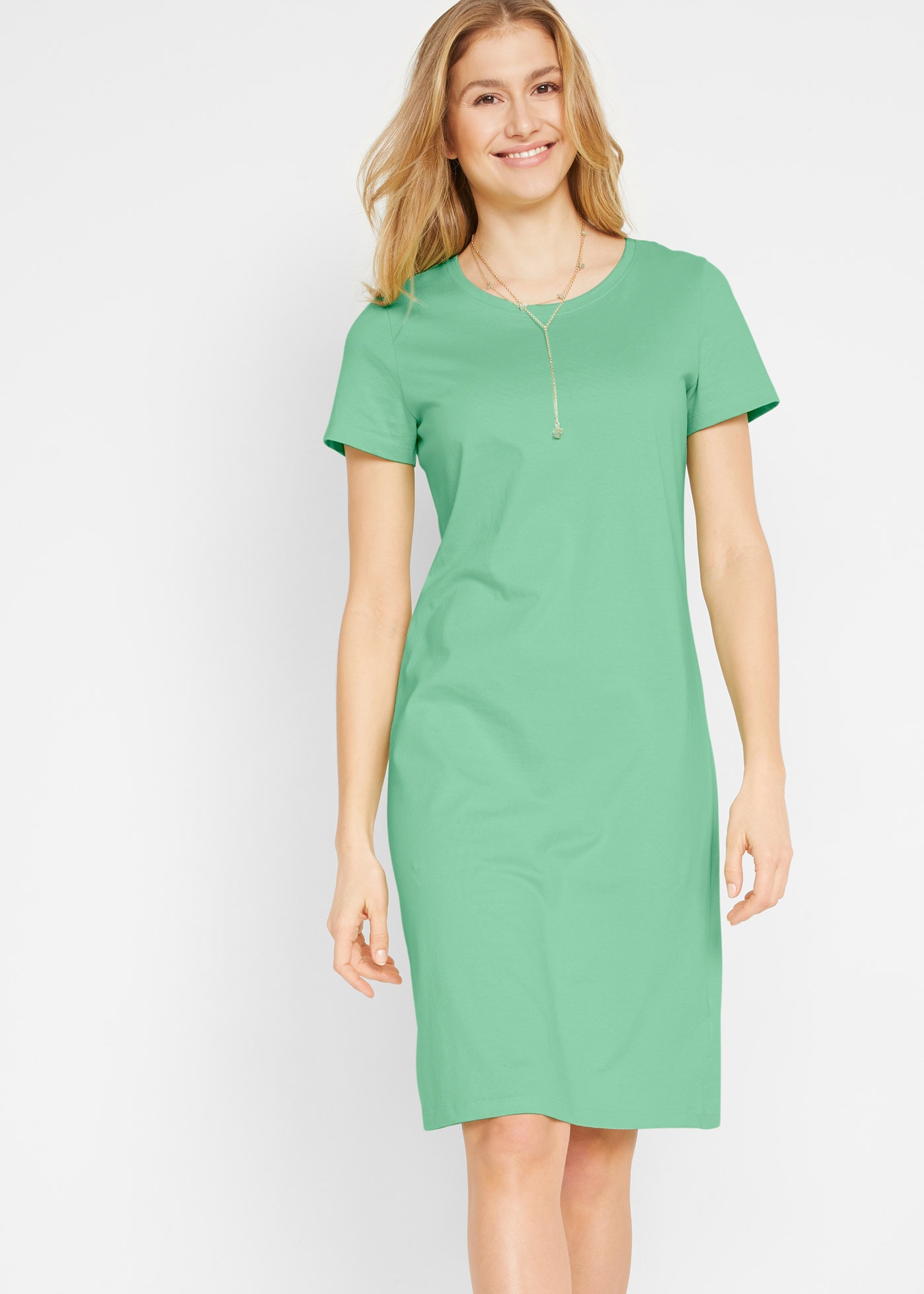 Image of bonprix Jerseykleid Packung, 2 tlg. tlg. casual Stil, im 2er-Pack, aus Baumwolle, bequeme Passform