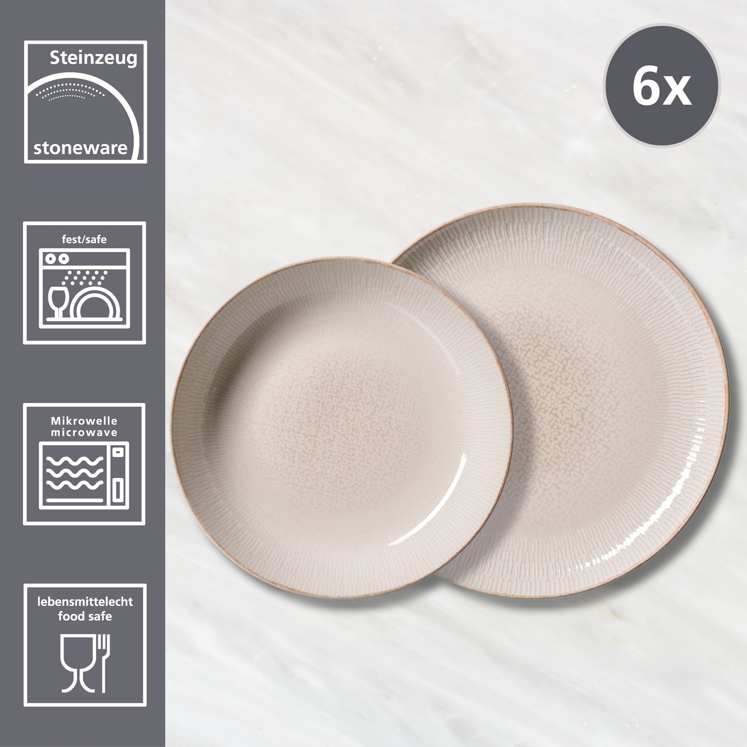 Ritzenhoff & Breker Service de table »Cara« aus Steinzeug für 6 Personen