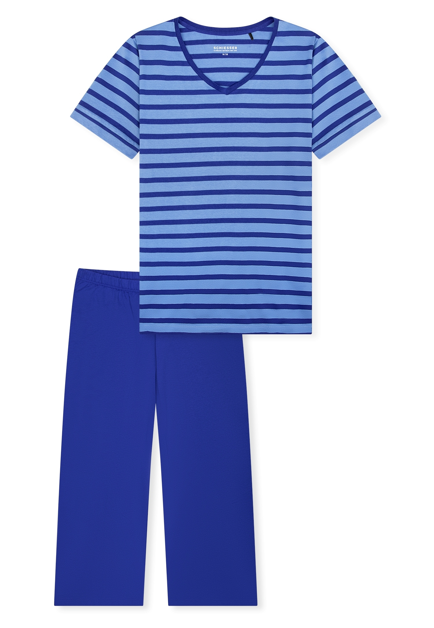 Schiesser Pyjama »Casual Essentials« mit modisch umgeschlagenen Ärmeln