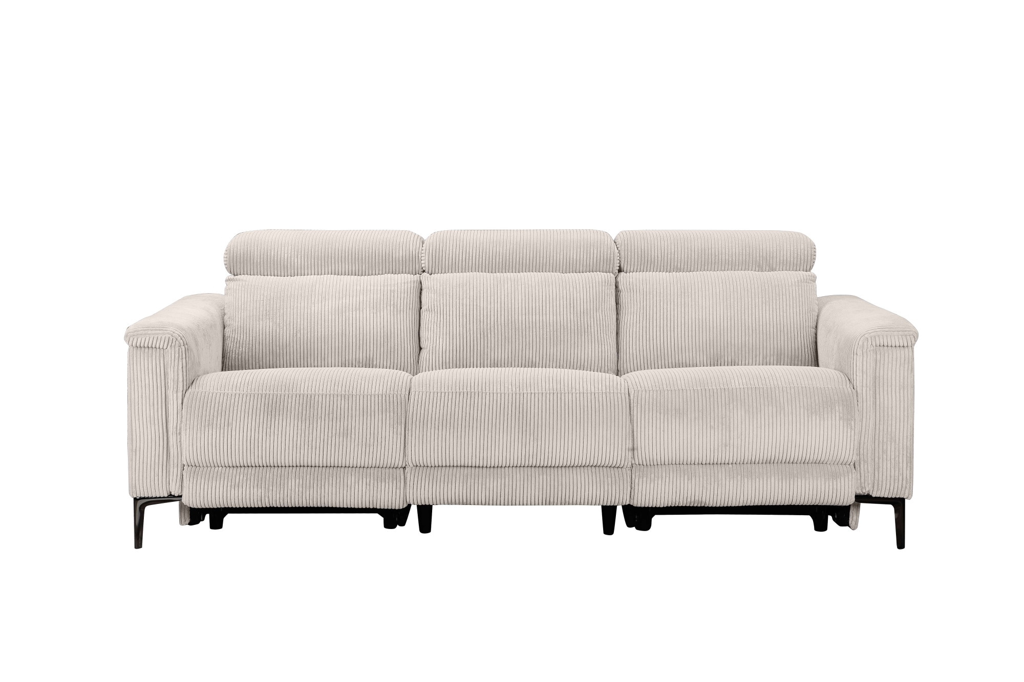 Home affaire 3-Sitzer »Lund Cord, mit manueller o. elektrischer Relaxfunktion in 2 Sitzen,« USB-C, Kopfteilverstellung, Breite 222 cm