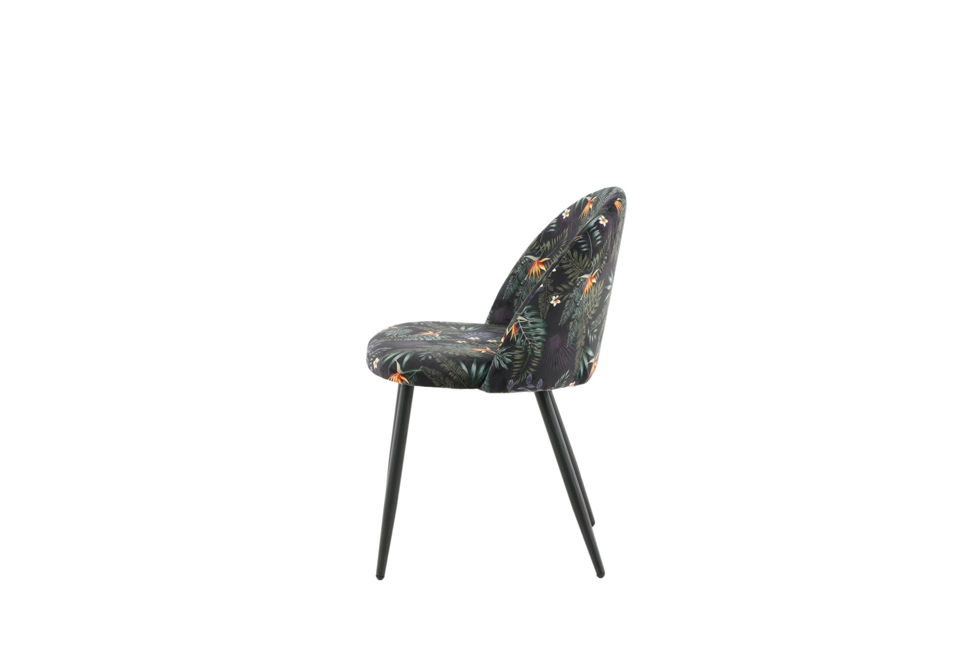 Venture Home Chaise de salle à manger »Velvet, 2er-Set Esszimmerstühle mit Blumenmuster in Schwarz, 150 kg« () 2 cuisChaise rembourrée, revêtement doux, pieds en acier bois naturel, doux, accueillant