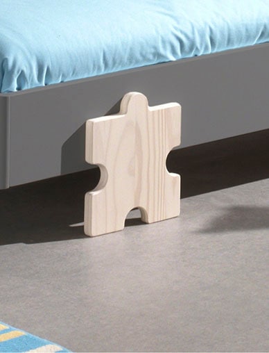 Vipack Kinderbett »Modulo, stapelbares Einzelbett, inkl. Rolllattenrost, 2 Farben« B/H/T ca. 203,6x93,8x48cm, Fuss Puzzle massiv, Bettseiten MDF lackiert,  Liegefläche 90/200 cm, einzeln oder als 2-er Set erhältlich