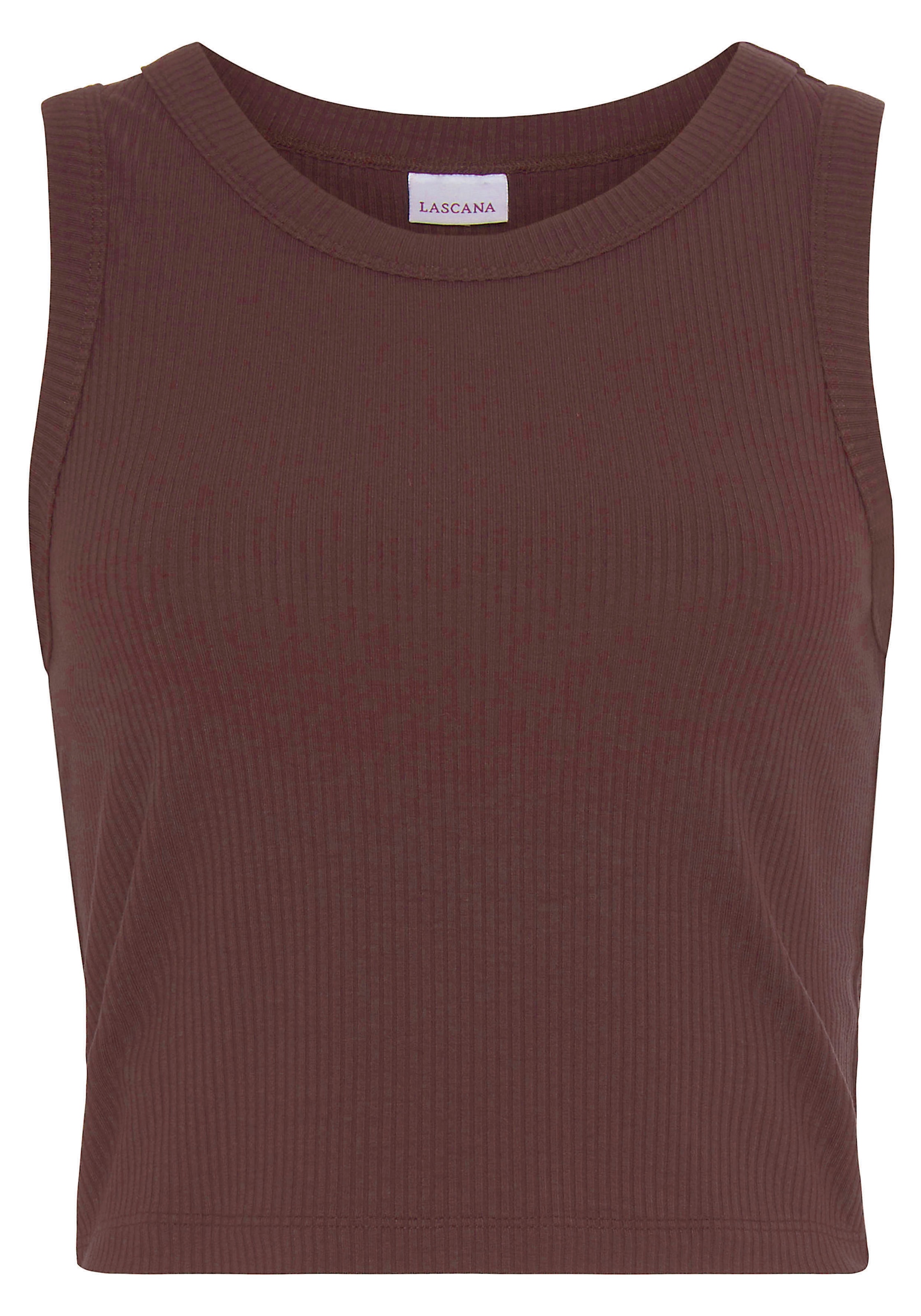 LASCANA Crop-Top, (2er-Pack), aus weicher Rippware, sommerliche Basic Tops