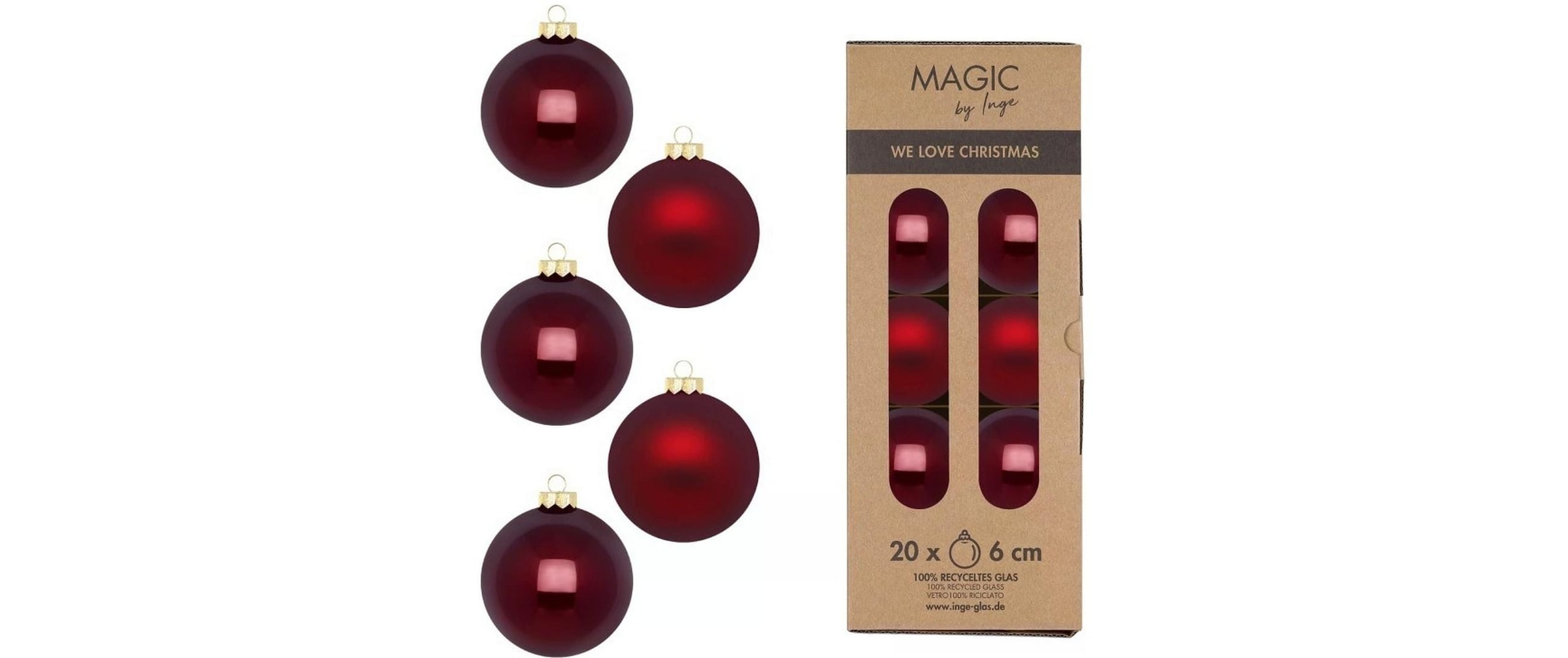 Weihnachtsbaumkugel »INGES CHRISTMAS DECOR Smooth Port 20 Stück«