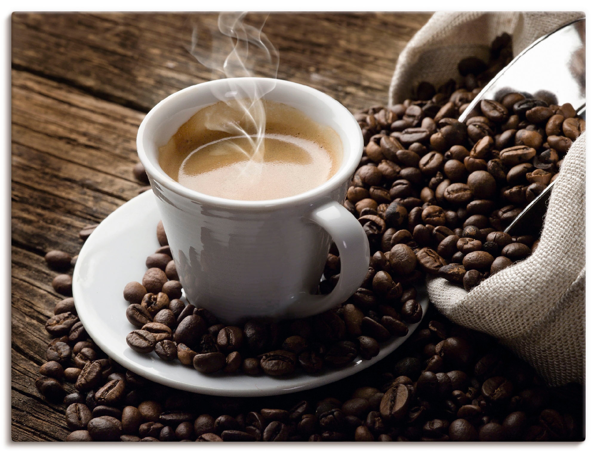 Image of Artland Wandbild "Heisser Kaffee - dampfender Kaffee" Getränke 1 Stk. tlg. als Alubild, Leinwandbild, Poster, Wandaufkleber in verschied. Grössen