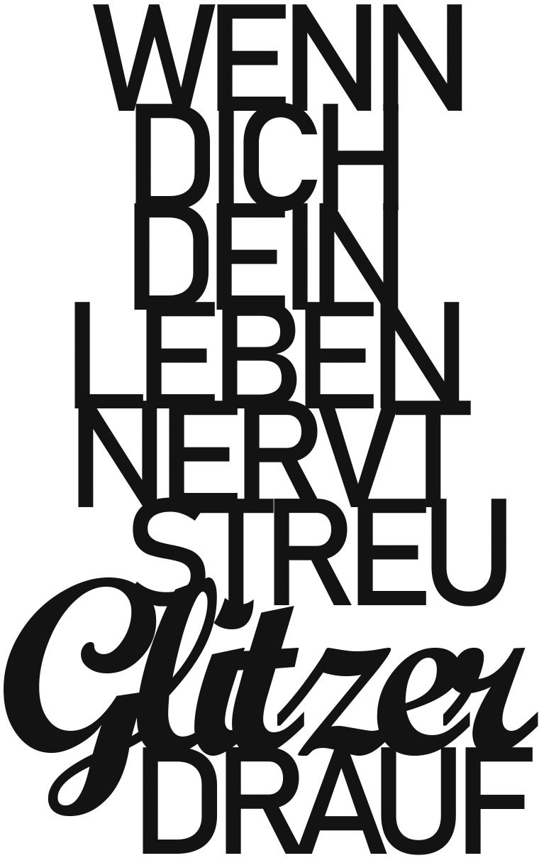 Image of queence Wandtattoo »WENN DICH DEIN LEBEN NERVT STREU GLITZER DRAUF«, (1 St.) bei Ackermann Versand Schweiz