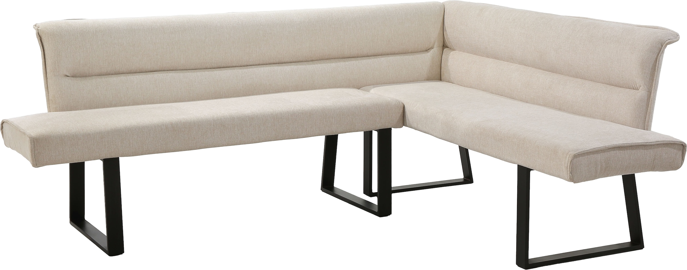 Jockenhöfer Gruppe Ensemble de bancs d'angle »Tisch, Bank und 2 Stühle, Taschenfederkern« Ensemble, 4 tlg. Table (140x90cm) noire, banc et chaises anthracite ou beige