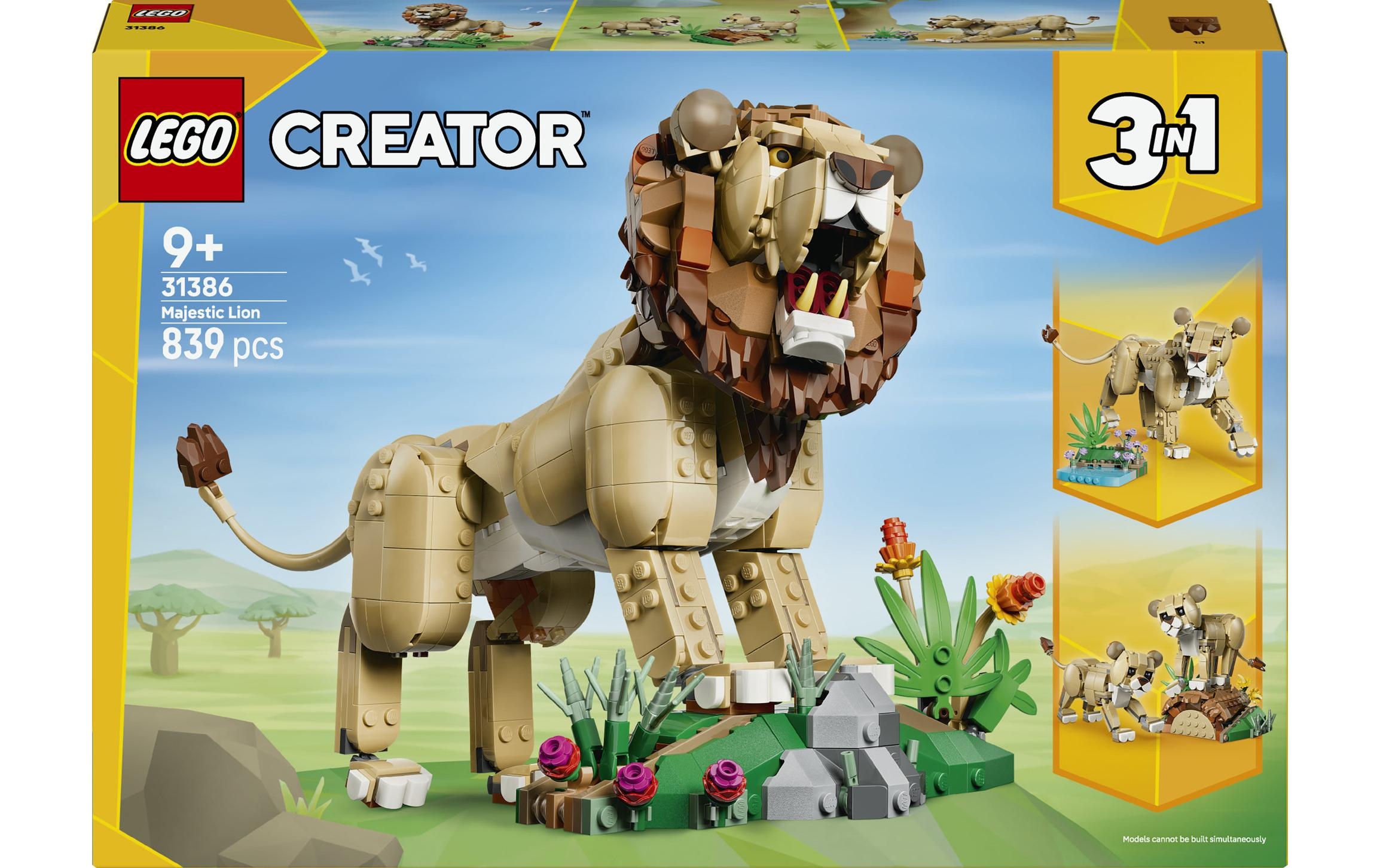 LEGO® Konstruktionsspielsteine »Wilde Tiere: Majestätischer Löwe (31386), LEGO Creator« Made in Europe