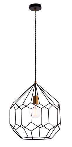 Image of Brilliant Leuchten Pendelleuchte »Jabez«, E27, 1 St., Hängelampe 1flg schwarz gold bei Ackermann Versand Schweiz