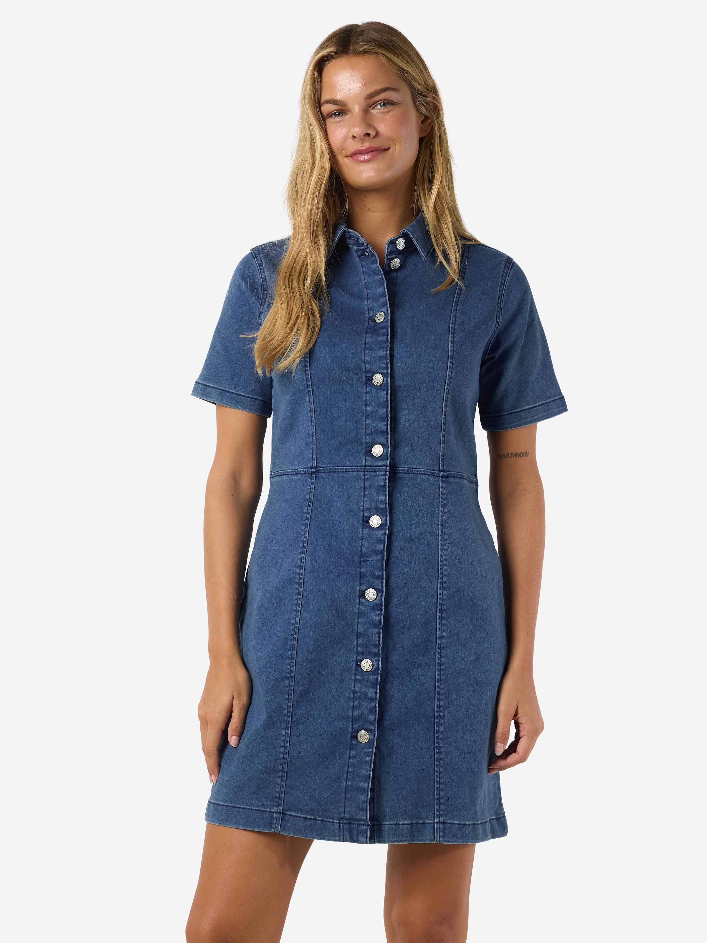 Image of Noisy may Jeanskleid "NMNISA S/S SLIM DENIM DRESS VI534MB NOOS"