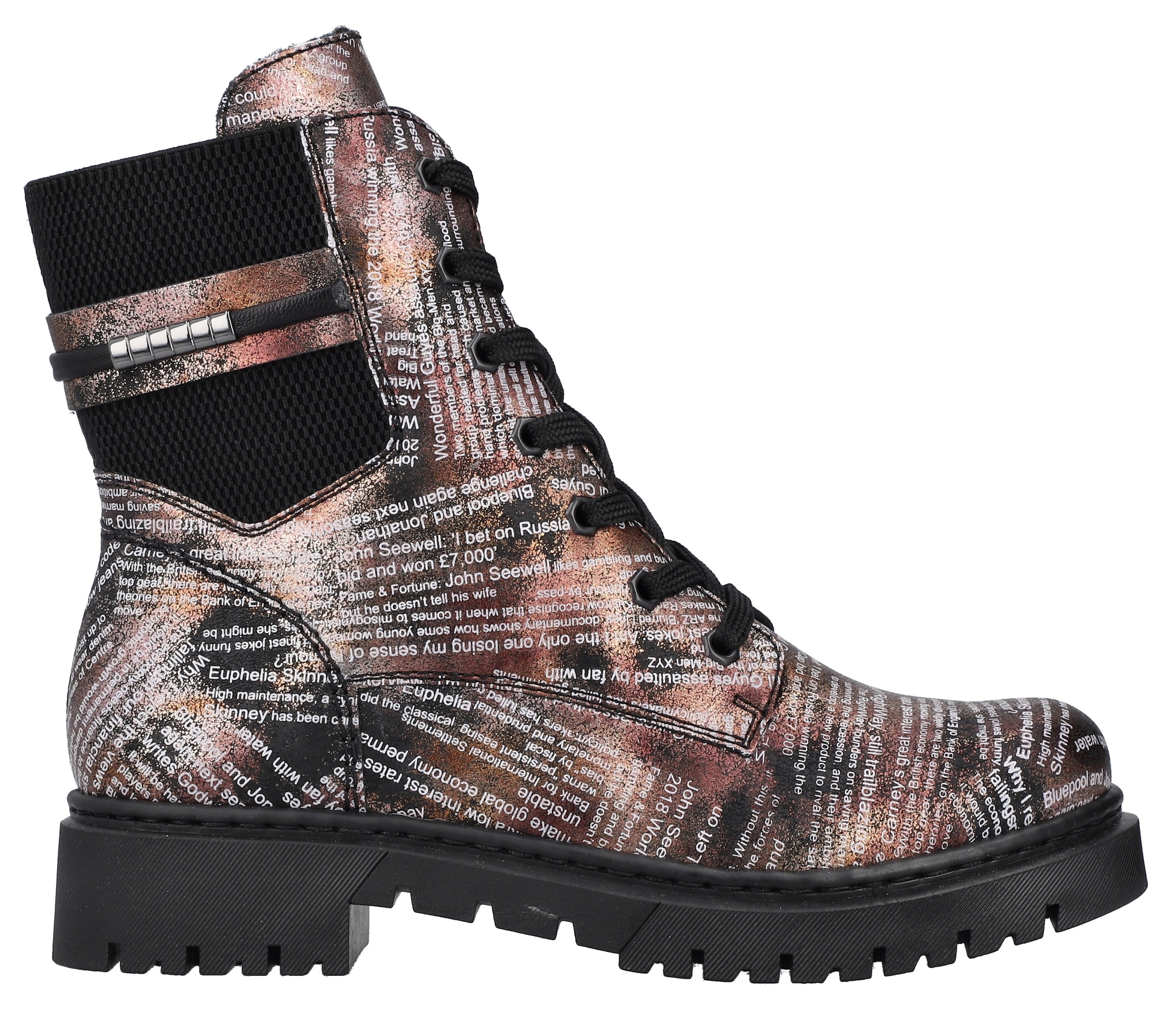 Rieker Winterstiefelette, Schnürboots, Stiefelette, Blockabsatz, mit Innenreissverschluss