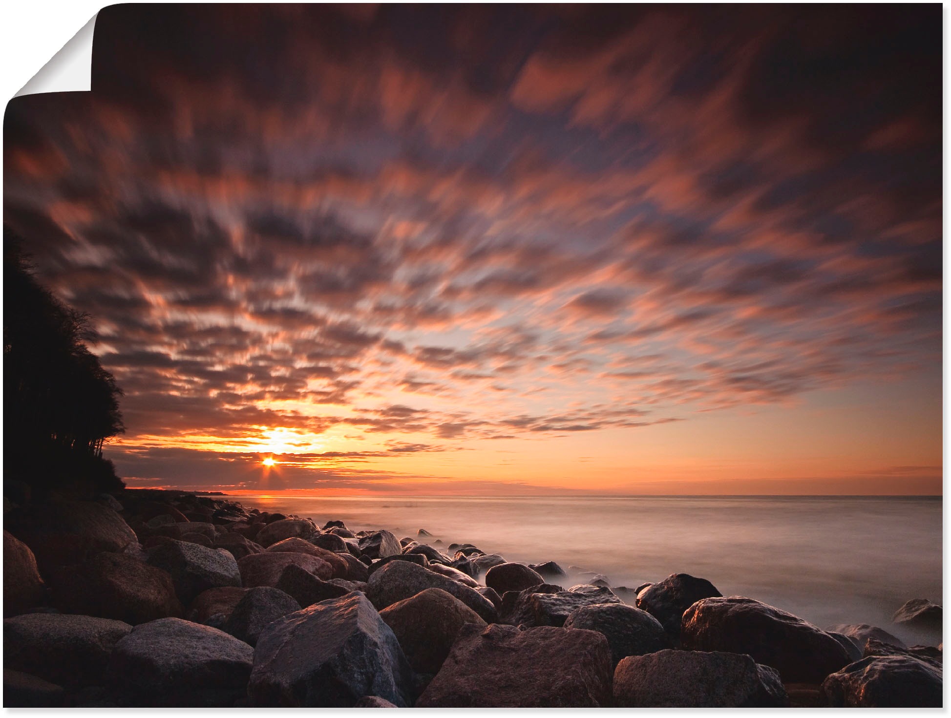 Image of Artland Wandbild »Sonnenuntergang an der Ostseeküste«, Küste, (1 St.), in vielen Grössen & Produktarten -Leinwandbild, Poster, Wandaufkleber / Wandtattoo auch für Badezimmer geeignet bei Ackermann Versand Schweiz