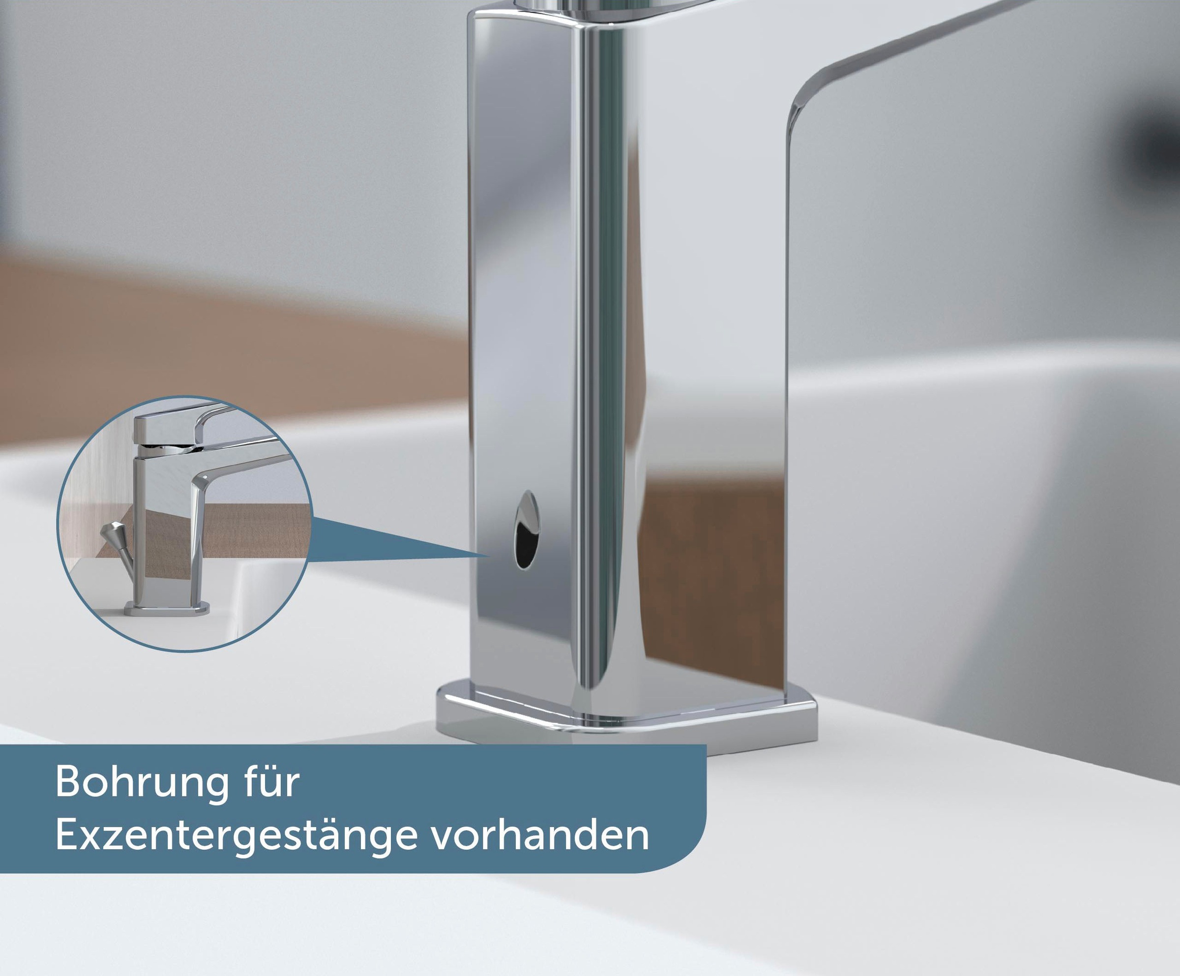 Schütte Waschtischarmatur 'Raven' Messing chromfarben