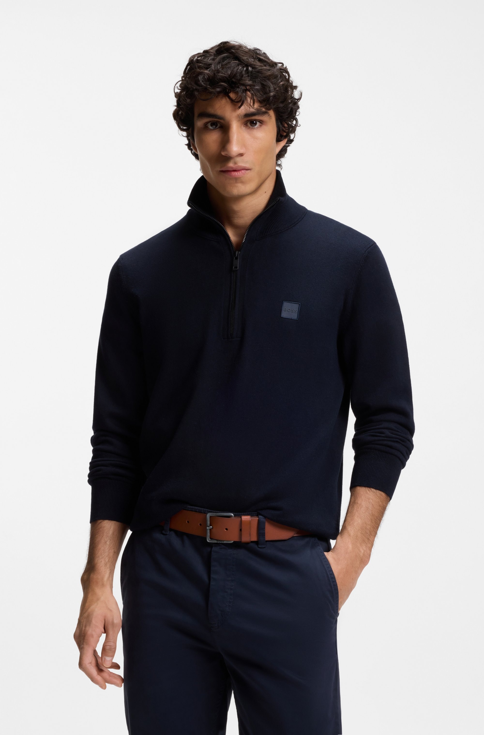 BOSS Ceinture en cuir »Jeeko_Sz40« mit matter Schliesse