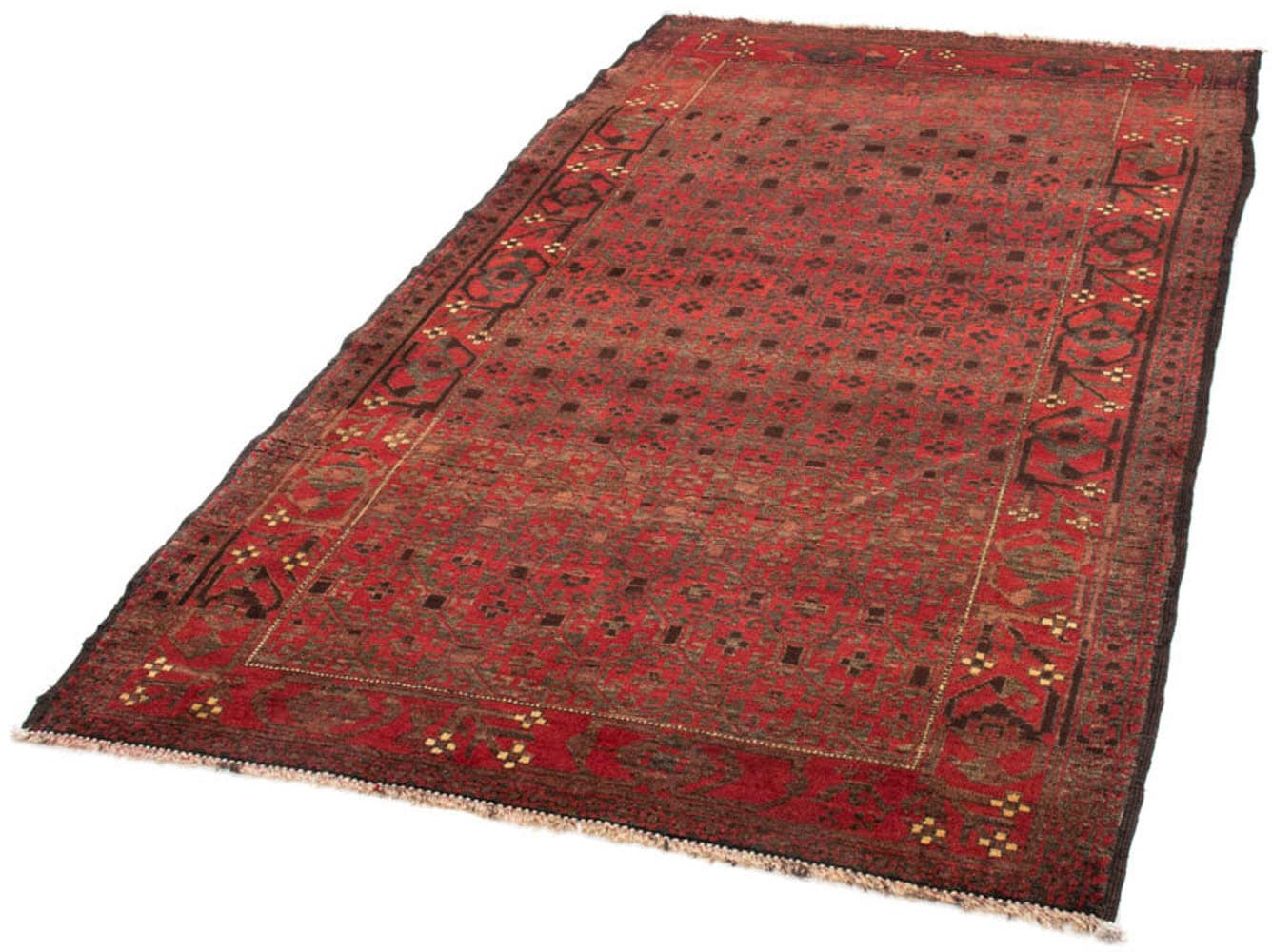 Hochflor-Läufer »Belutsch Durchgemustert Rosso 195 x 108 cm«, rechteckig, 8 mm Höhe,...