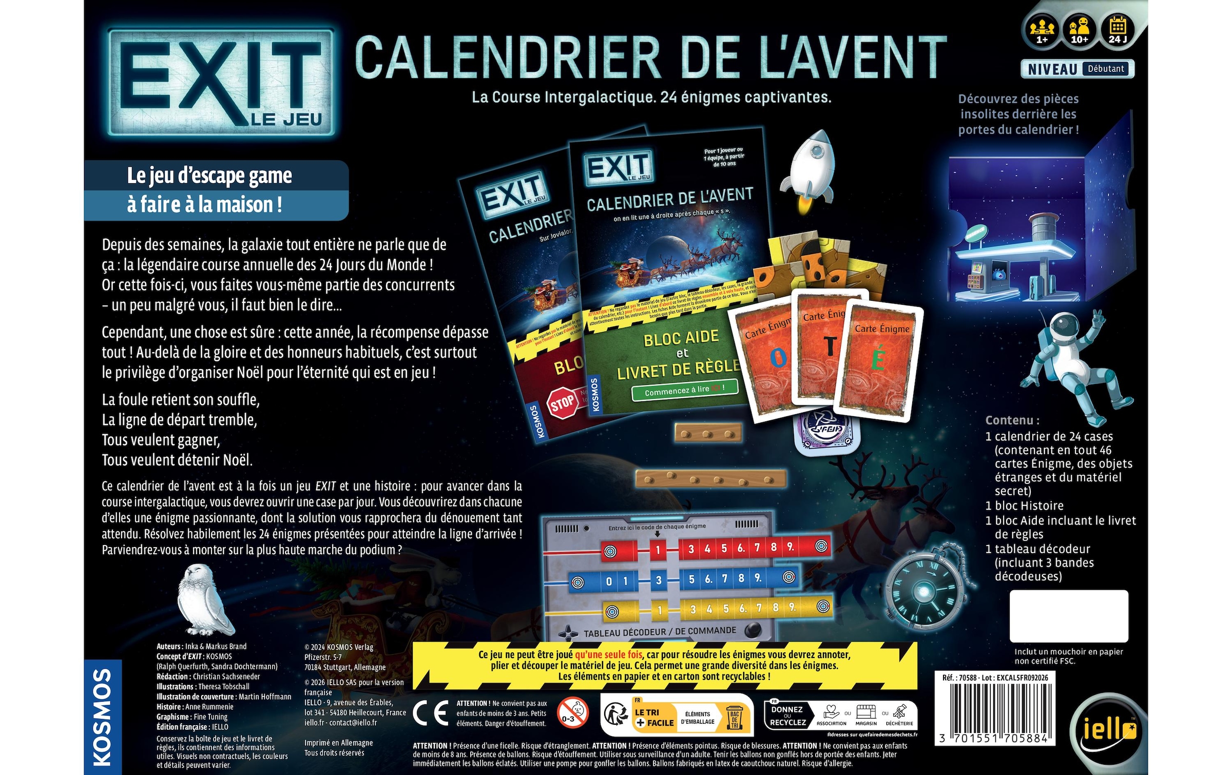 Kosmos Jouet calendrier de l'Avent »EXIT: Intergalaktisches Rennen Adventskalender«