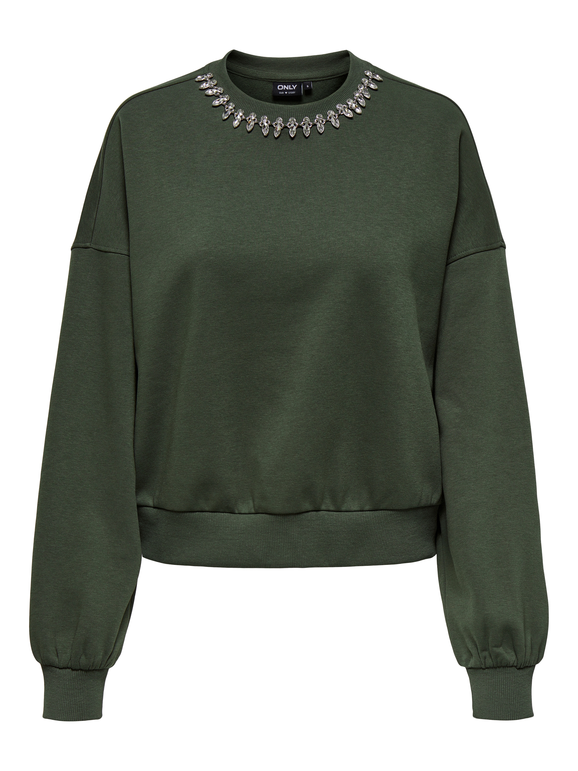 ONLY Sweatshirt »ONLKIARA L/S O-NECK EMBELLISHMENT SWT«