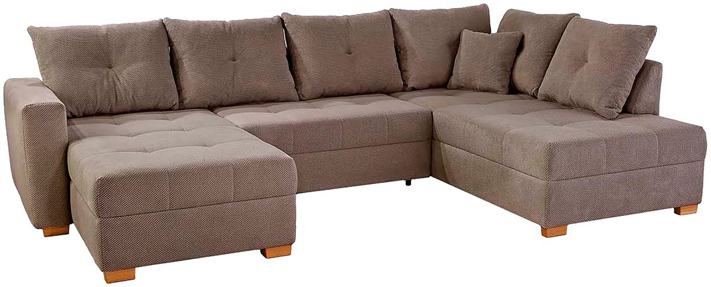 Jockenhöfer Gruppe »Abby U-Form, B: 313 cm, inkl. Schlaffunktion« avec coffre de lit, grande surface de couchage 273x147cm, pieds en bois massif